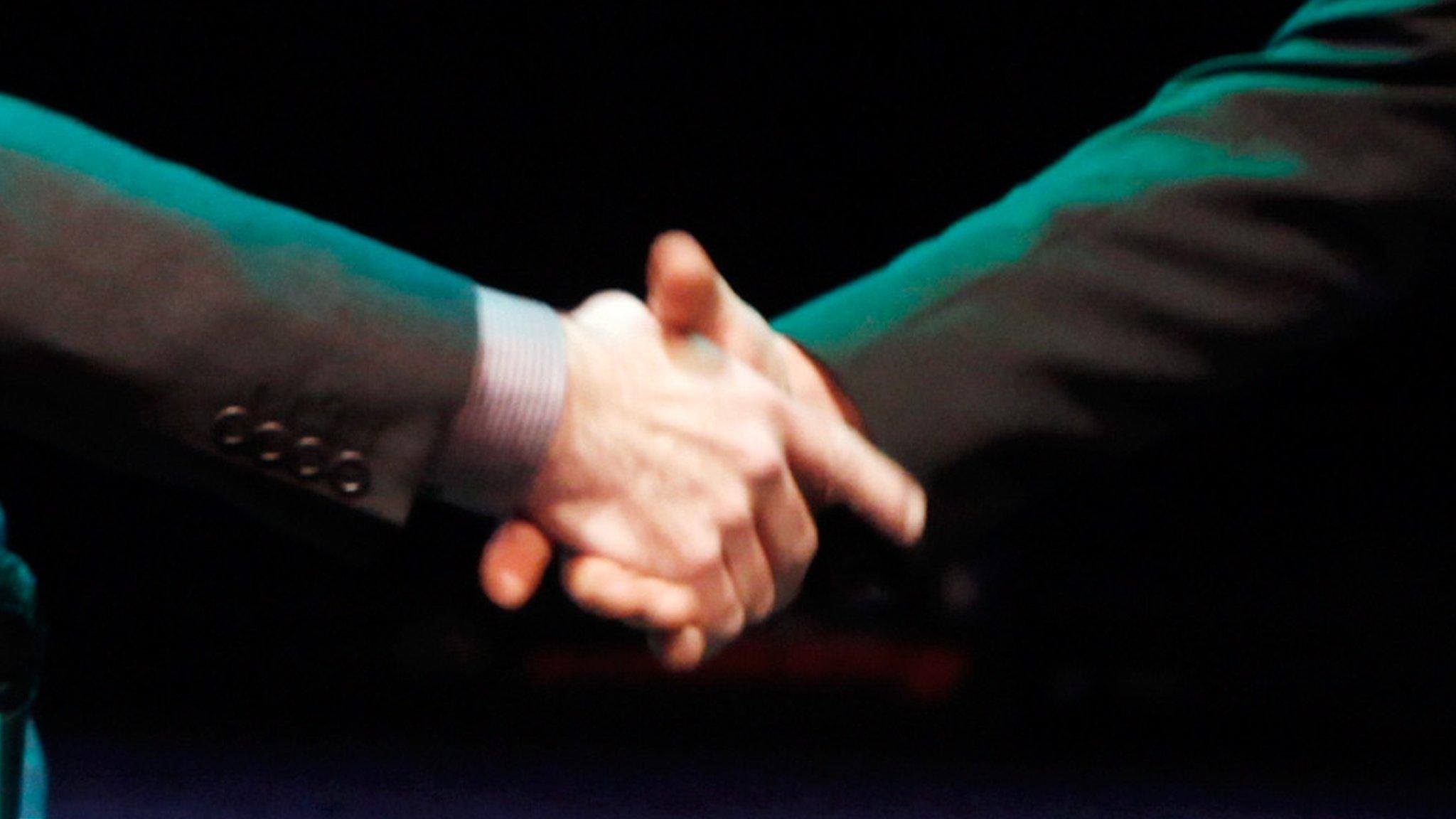 Two people shaking hands