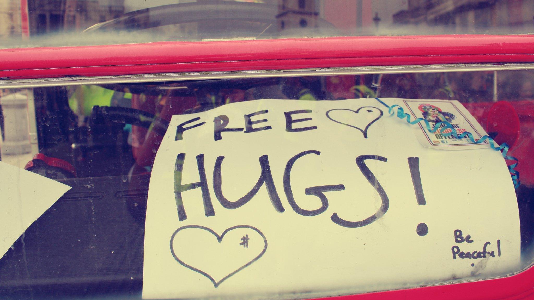 Free hugs poster