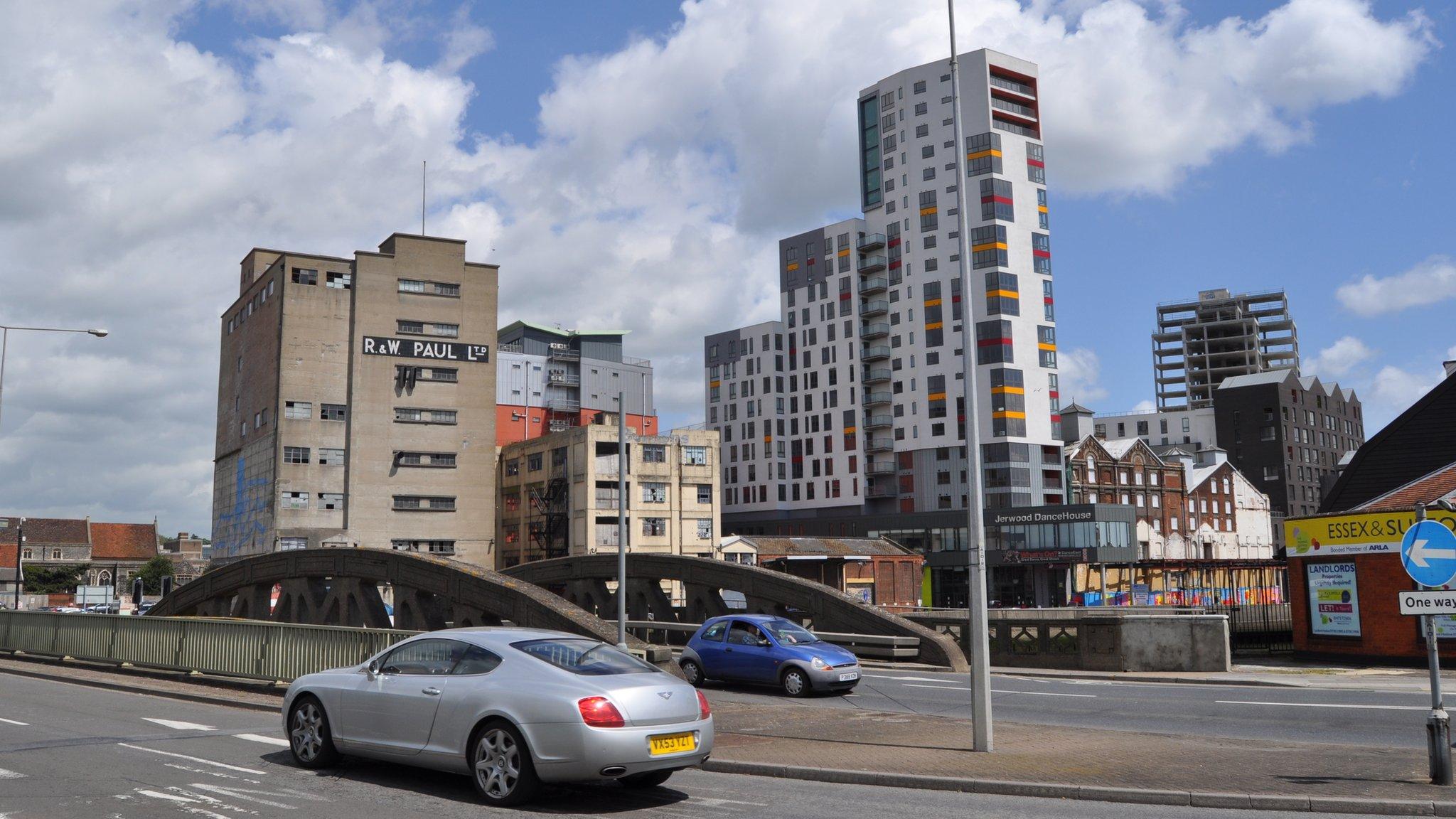 Ipswich waterfront from Stoke Bridge