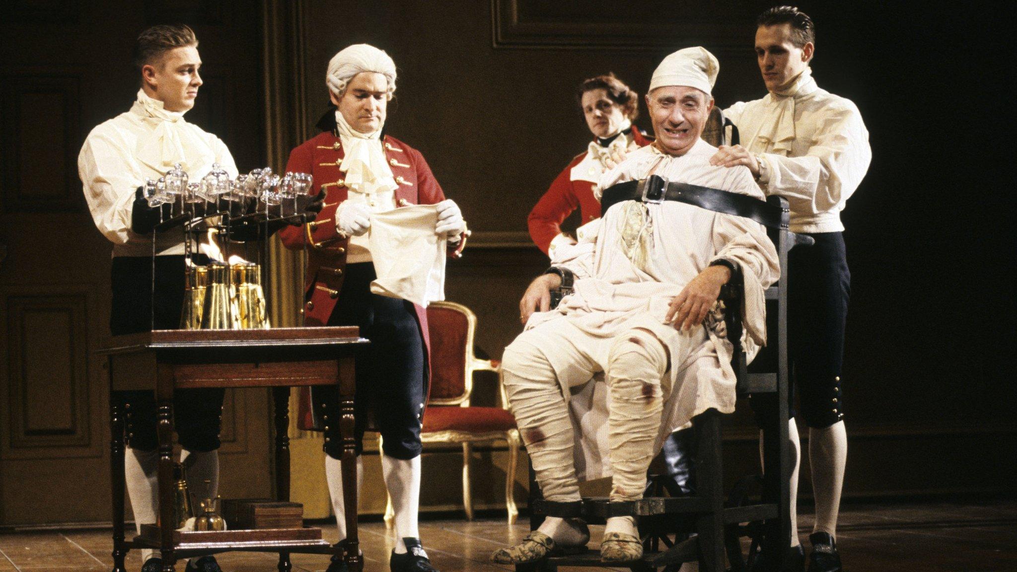 A scene from The Madness of George III, featuring Nigel Hawthorne