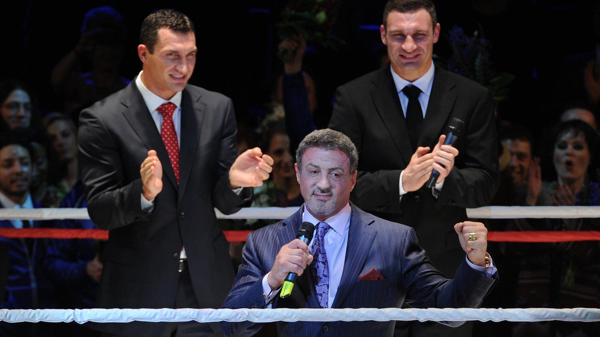 Sylvester Stallone with Wladimir and Vitali Klitschko