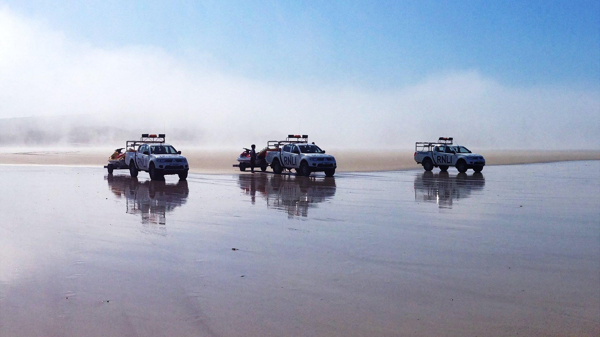 RNLI lifeguards on duty in Jersey