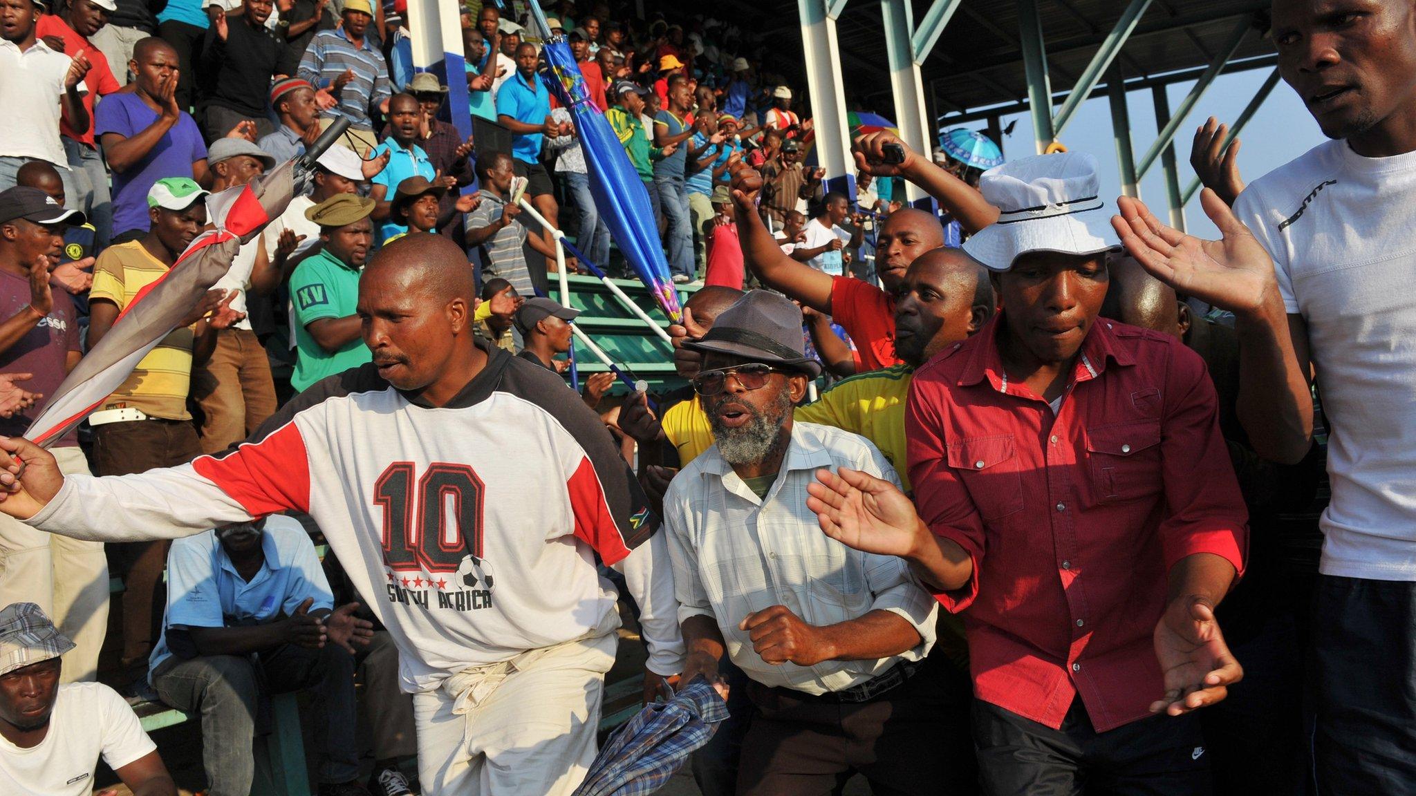 Lonmin miners on securing a 22% wage increase in September 2012