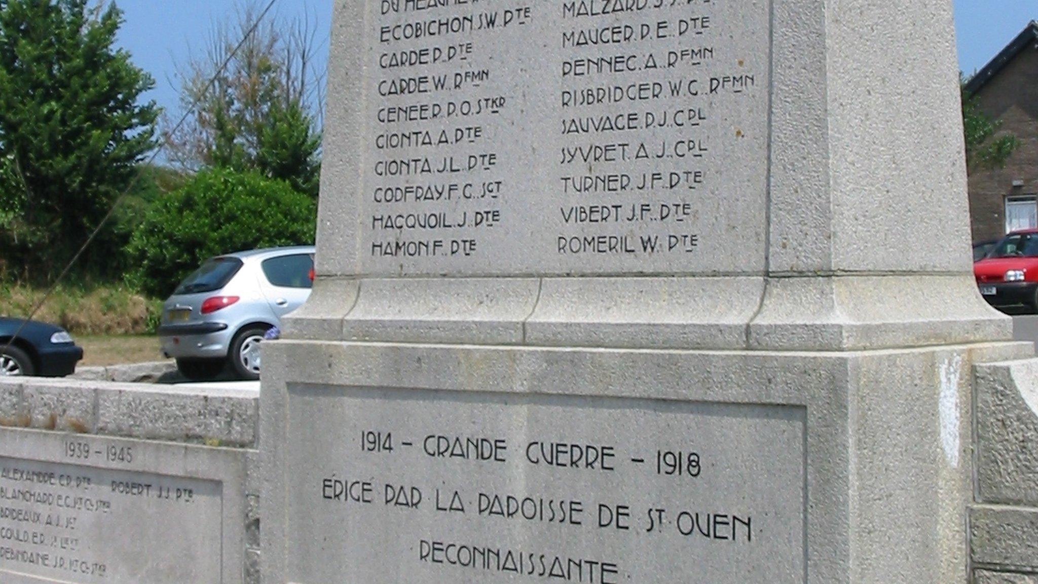 WWI memorial, St Ouen, Jersey