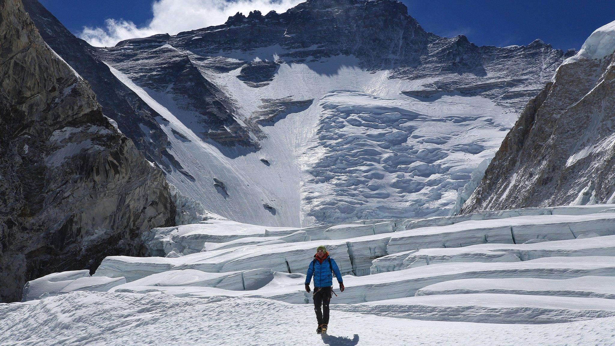 Climber on Mount Everest