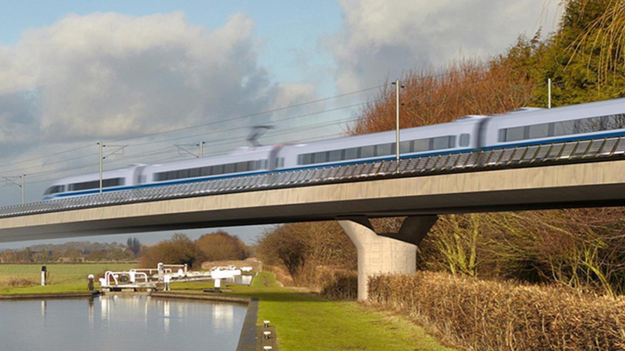 Undated handout image issued by HS2 of the Birmingham and Fazeley viaduct, part of the new proposed route