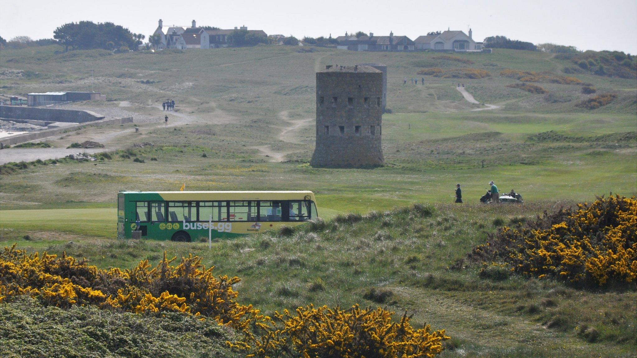 Guernsey bus driving along L'Ancresse road