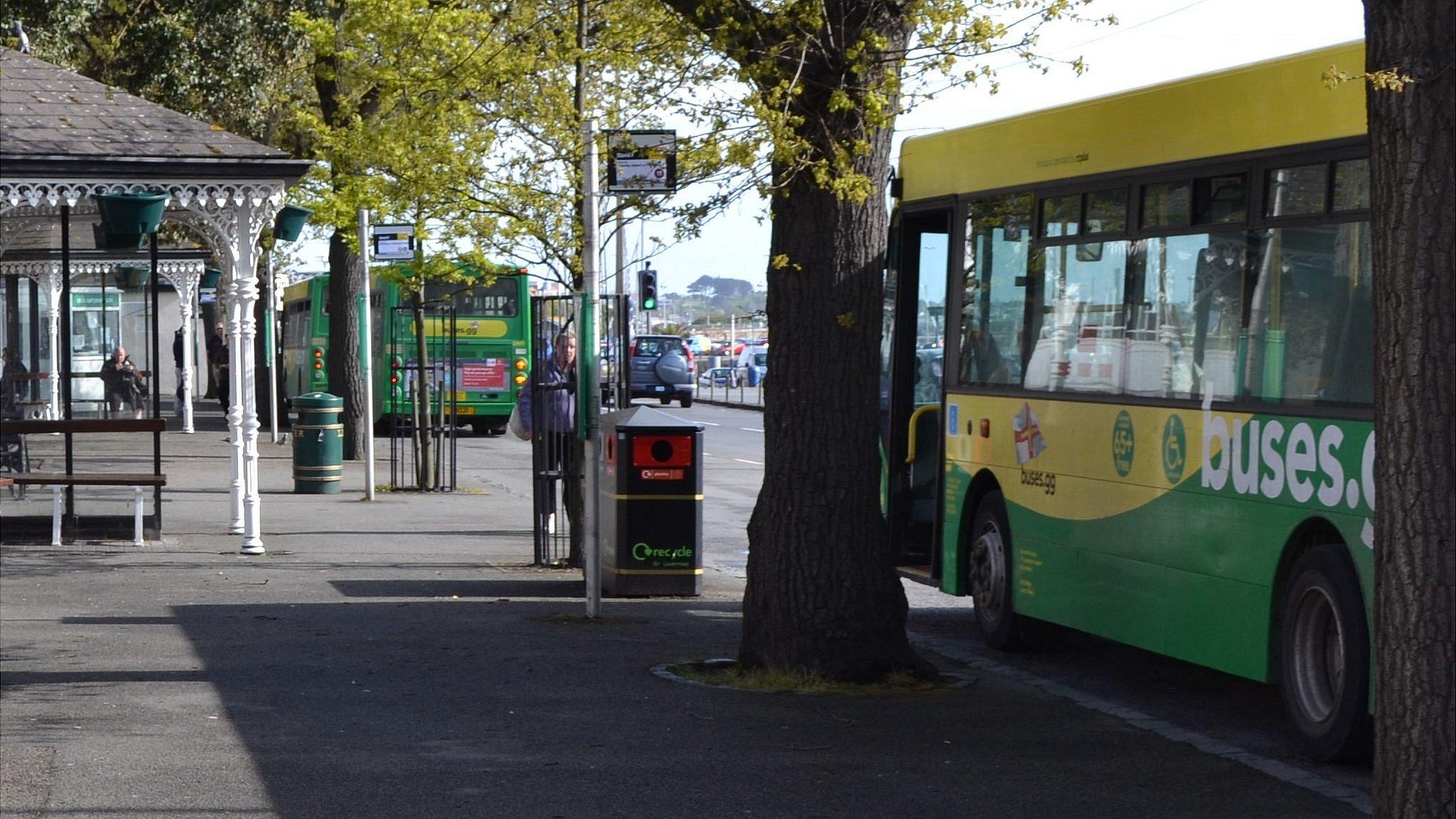 Buses at the terminus in St Peter Port