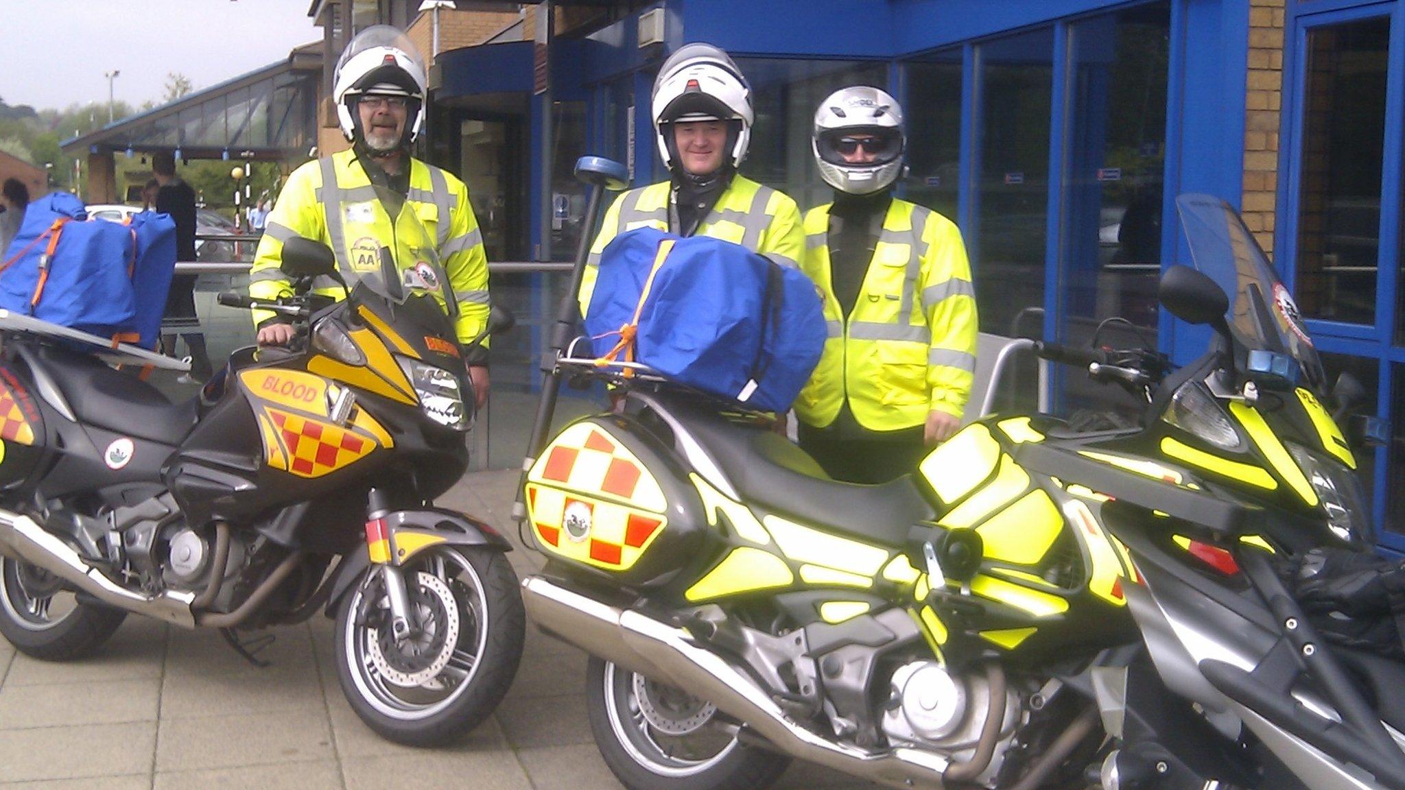 Bikers, including Andy Walters centre