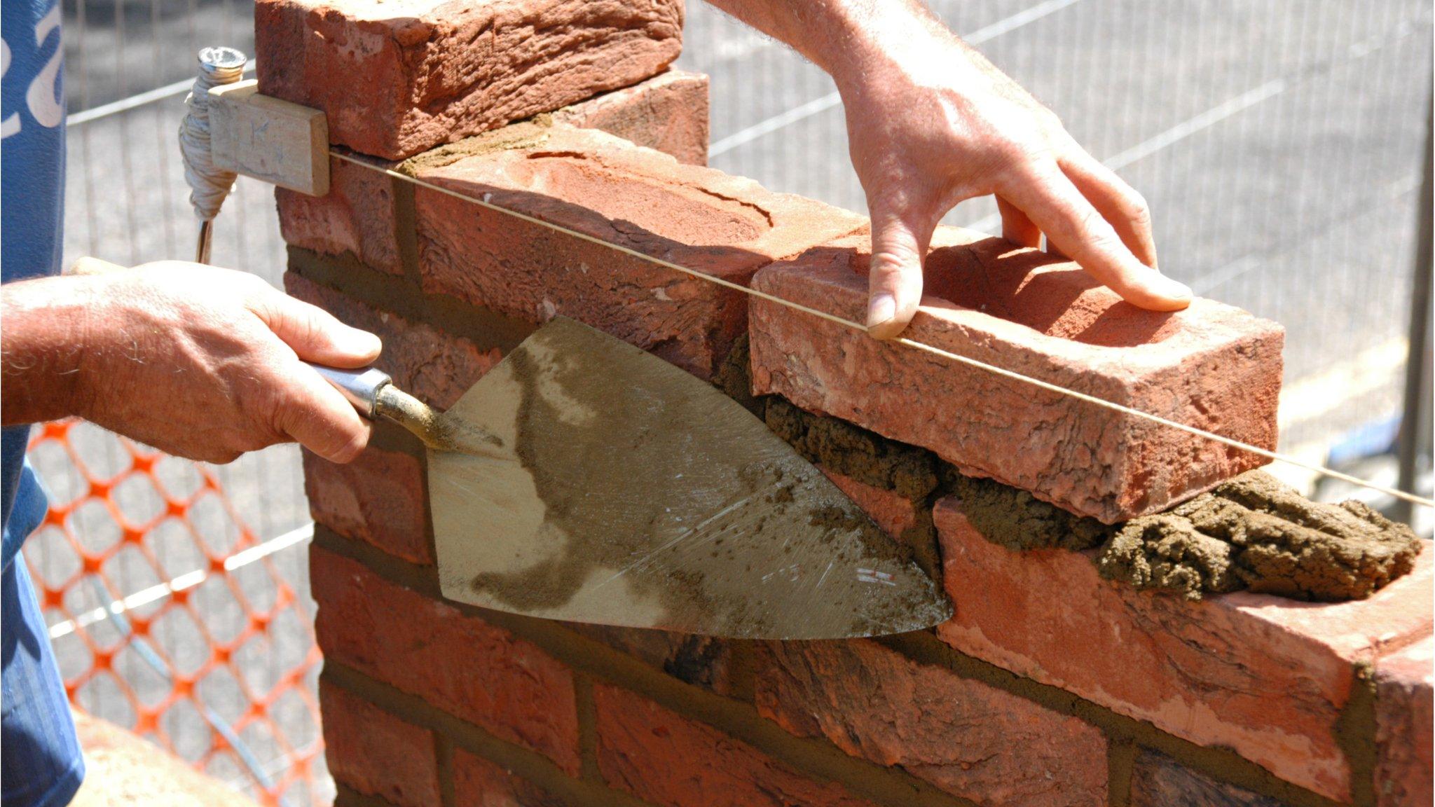 Bricklayer at work