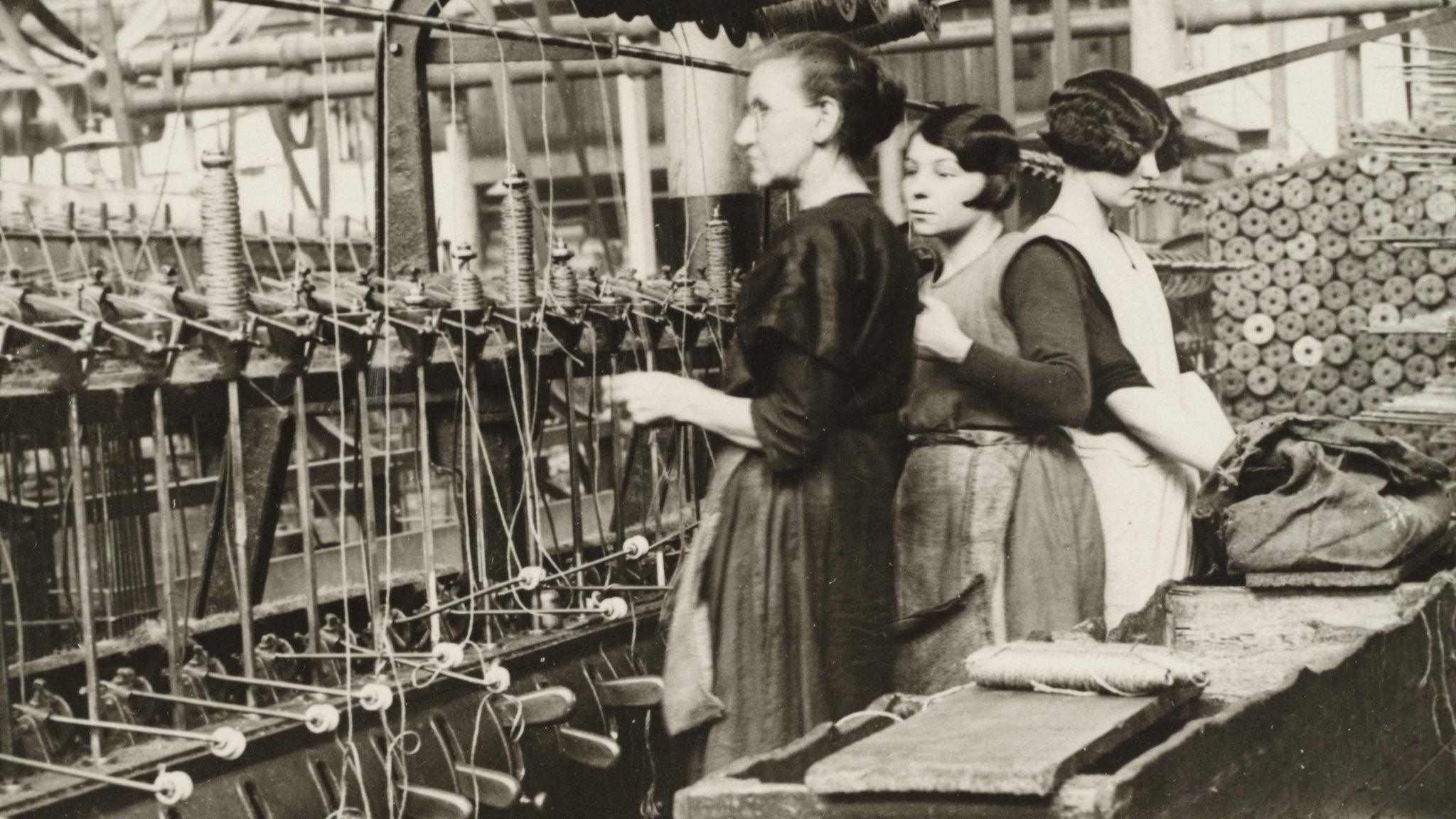 Women working as "winders" at a jute mill in Dundee