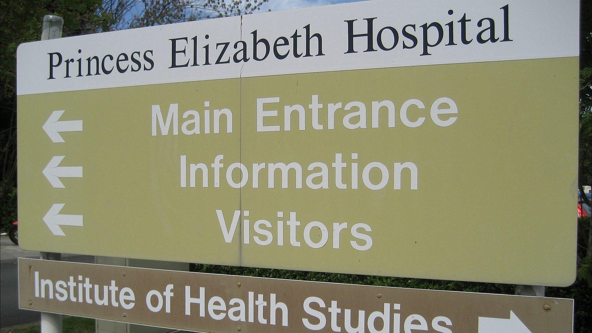 Sign outside Guernsey's Princess Elizabeth Hospital