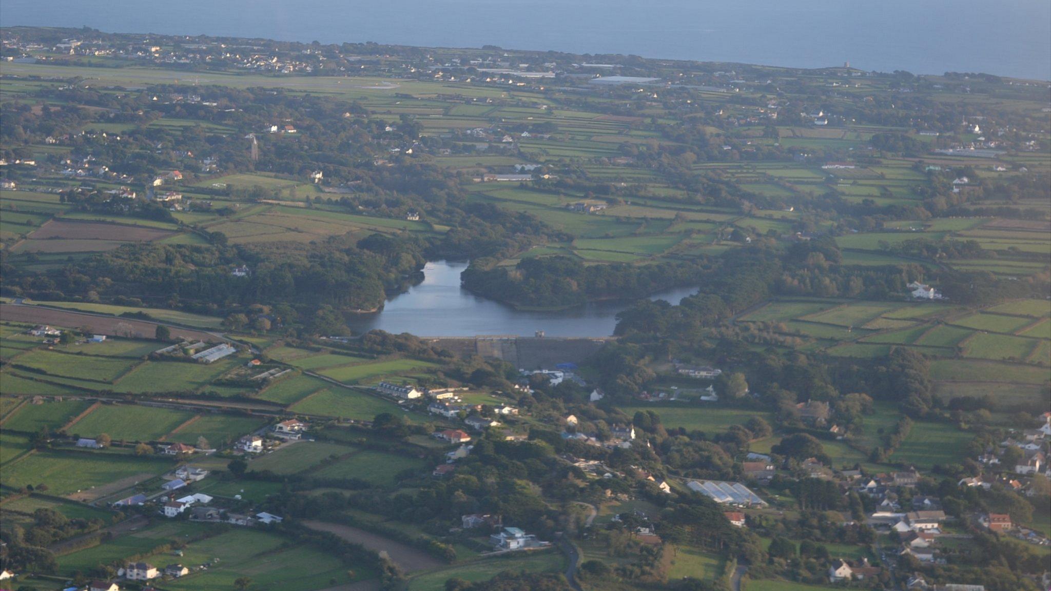 Guernsey's St Saviour's reservoir seen from the air