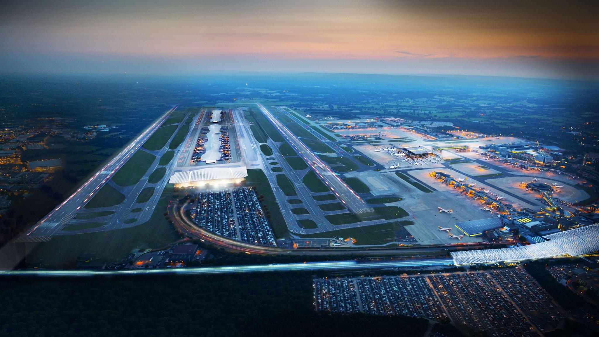 Artist's impression of an expanded Gatwick