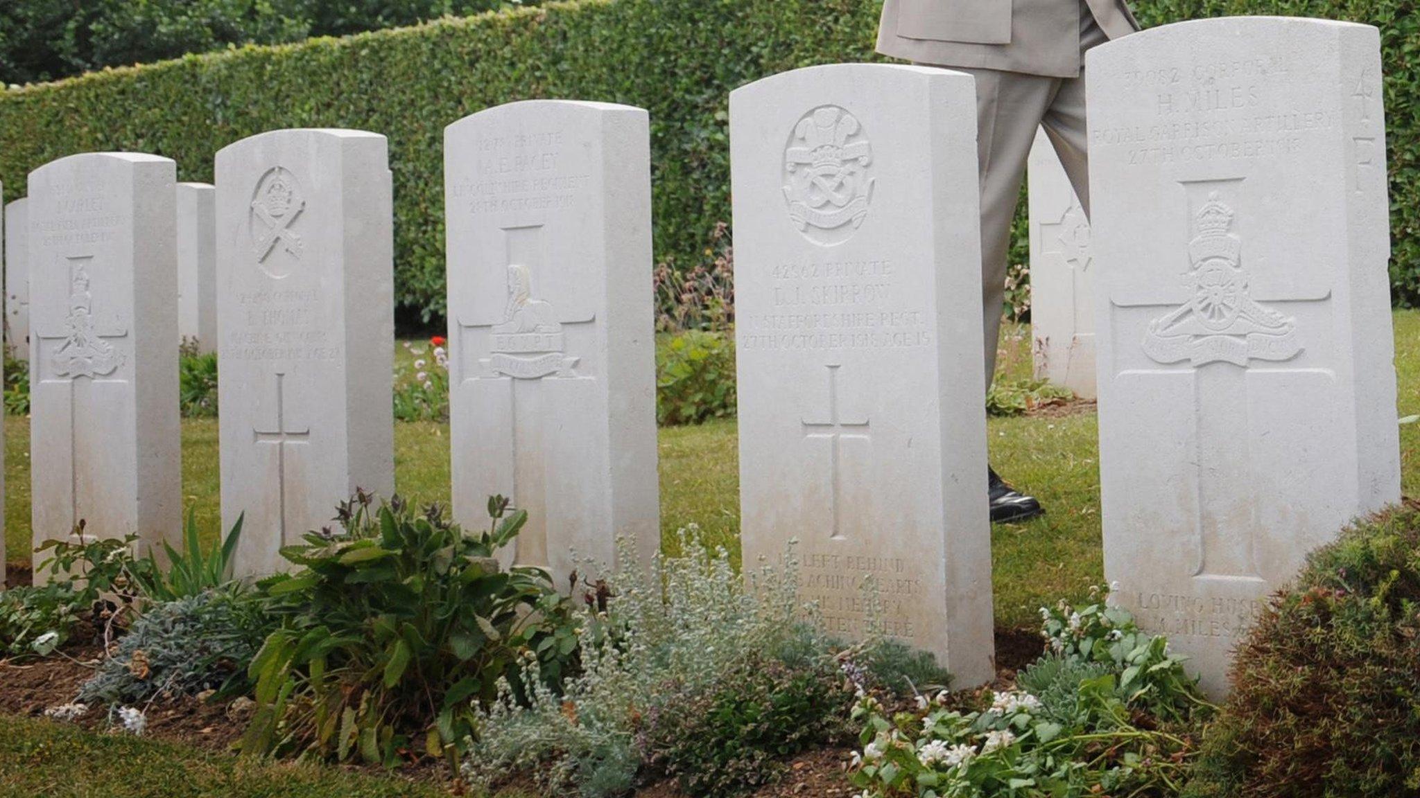 War graves at a cemetery in France