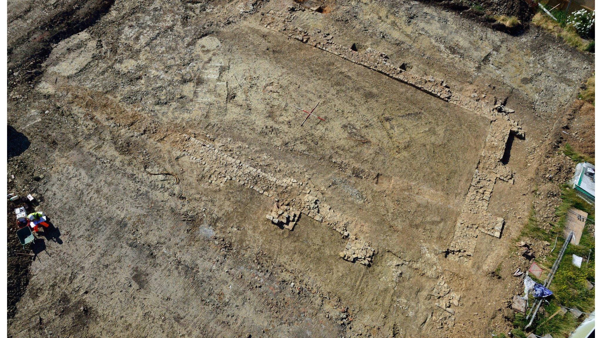 A birds-eye view of the excavated site in Southam