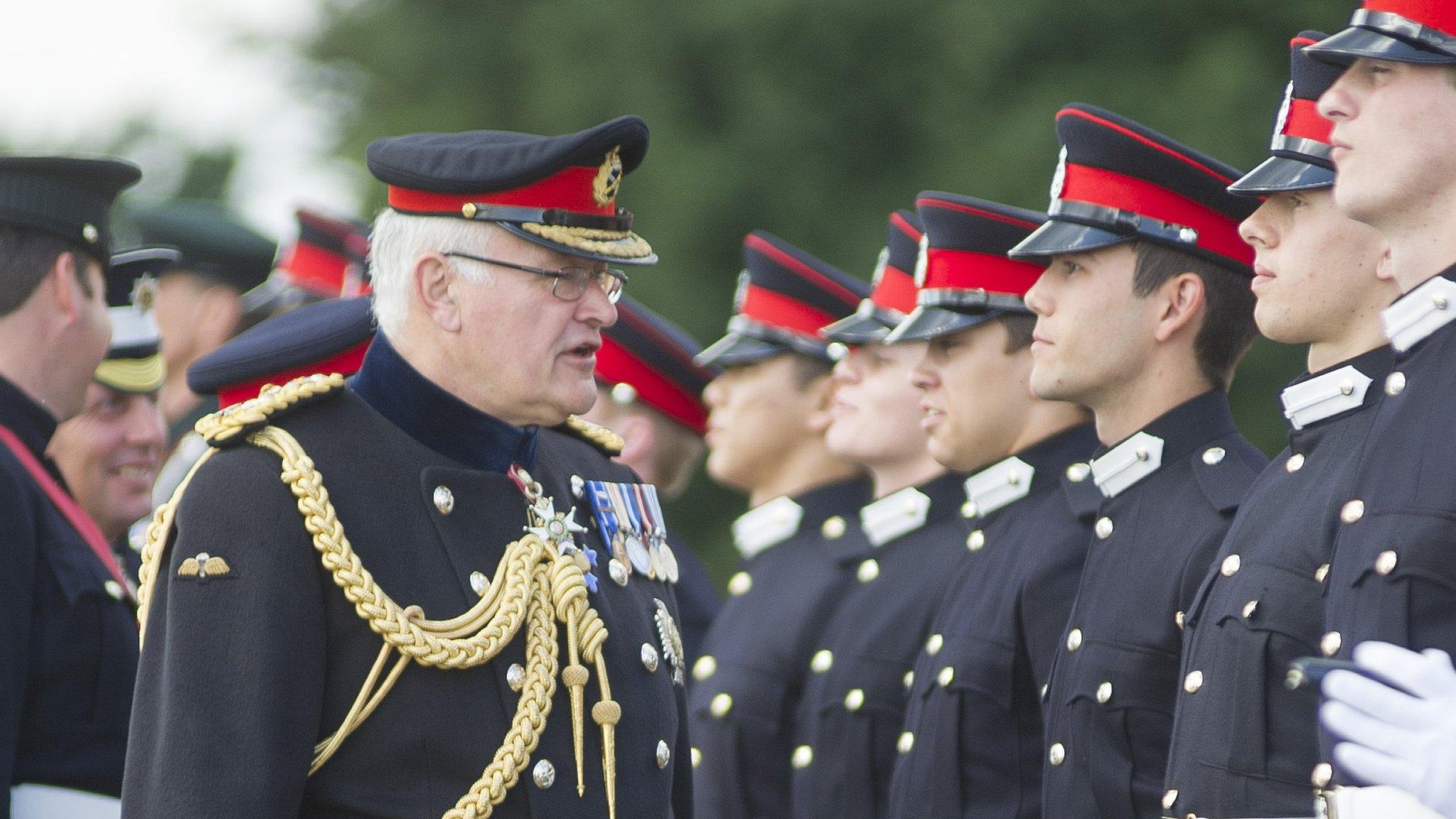 Reservists at a passing out parade