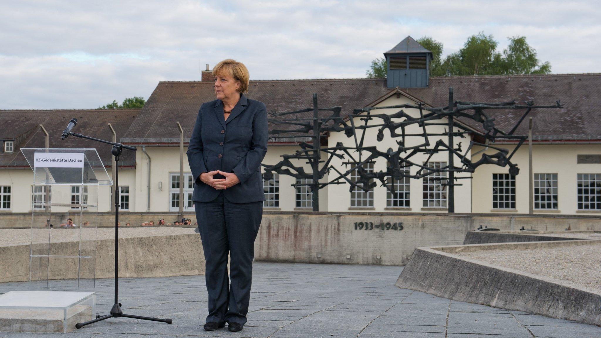 Angela Merkel in Dachau on 20 August 2013