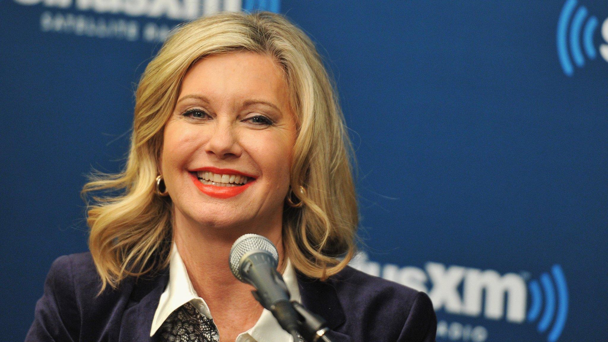 Olivia Newton-John answers questions at SiriusXM's studios in New York City 12 December 2012