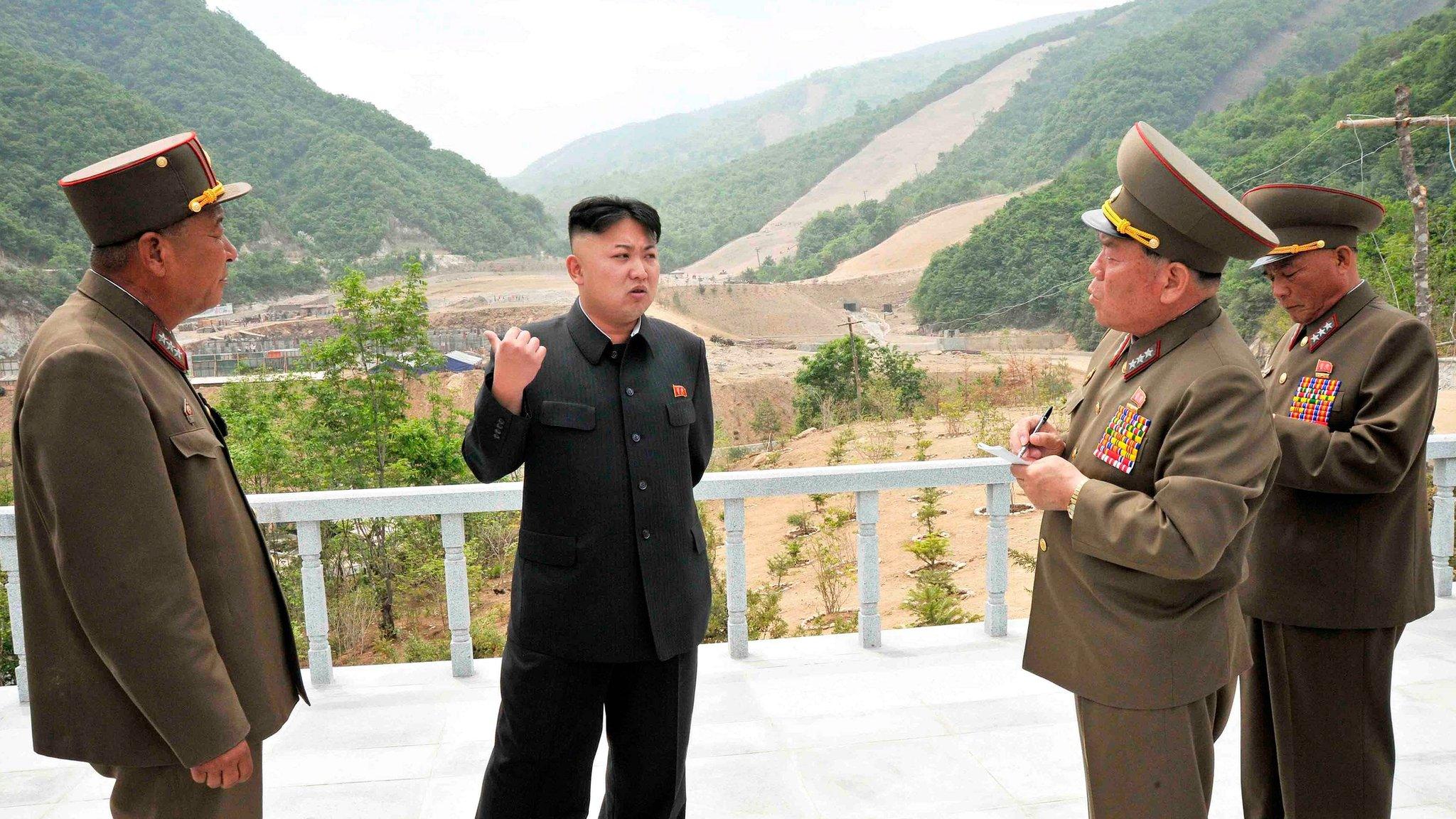 Kim Jong-un at the Masik ski resort site on 27 May 2013