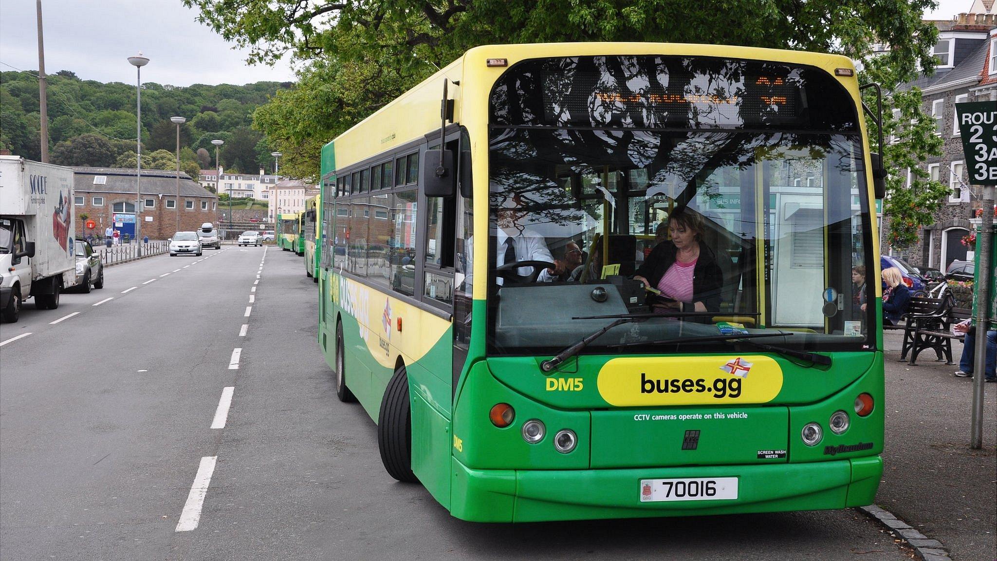 Guernsey buses at the St Peter Port terminus