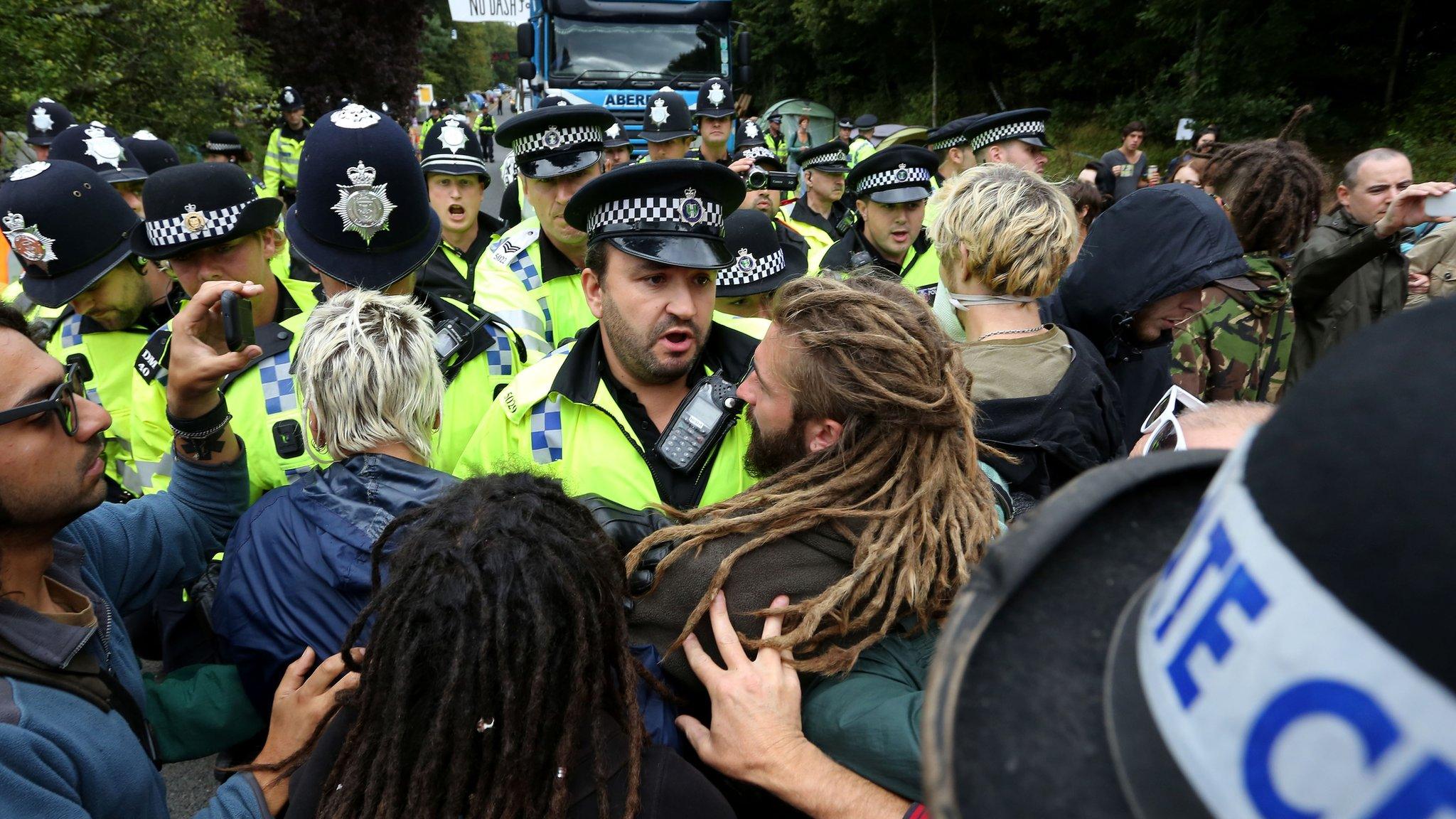 Protests and police in Balcombe