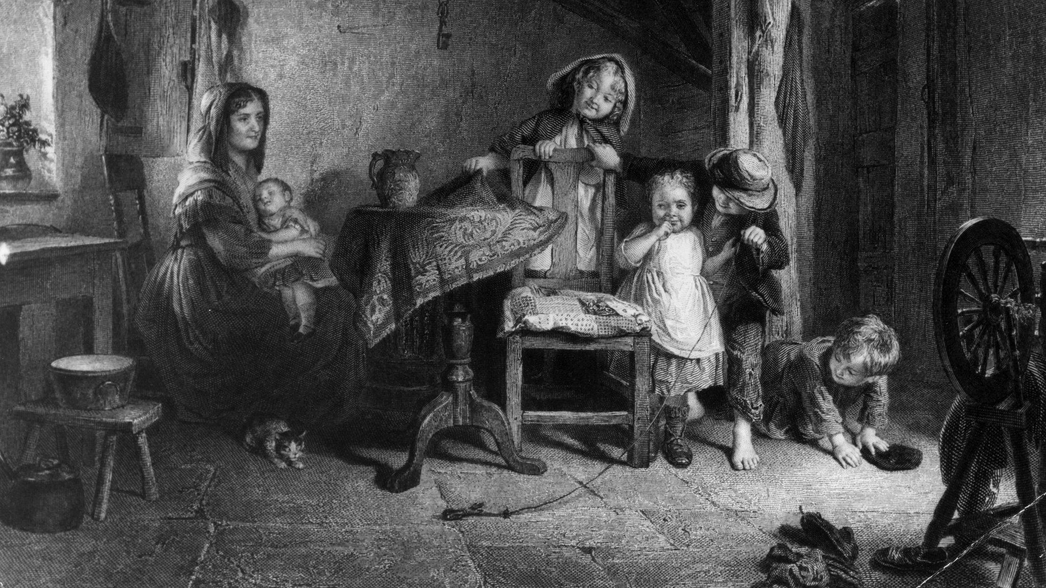 Idealised depiction of family life in 1700s