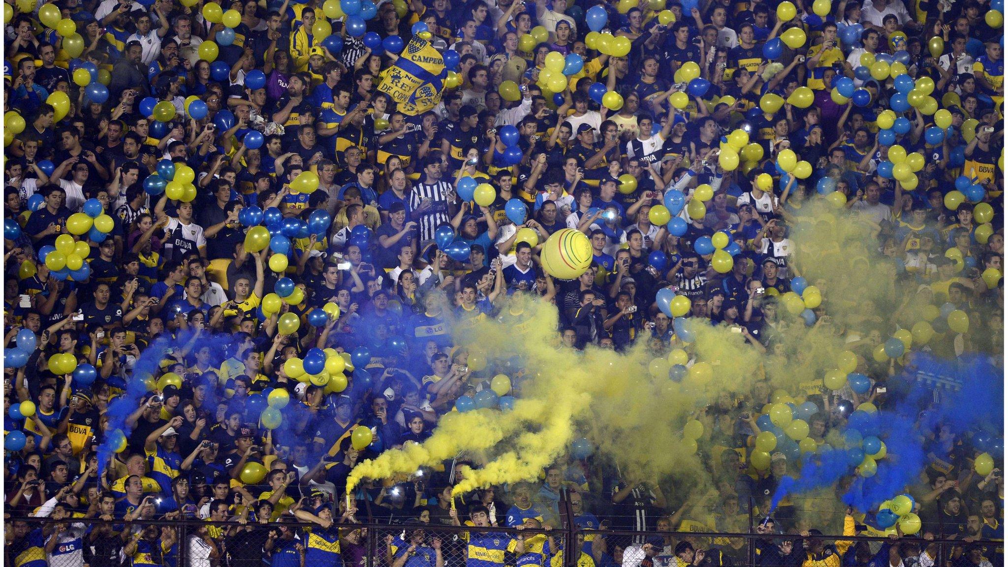 Boca Juniors fans at the Bombonera stadium