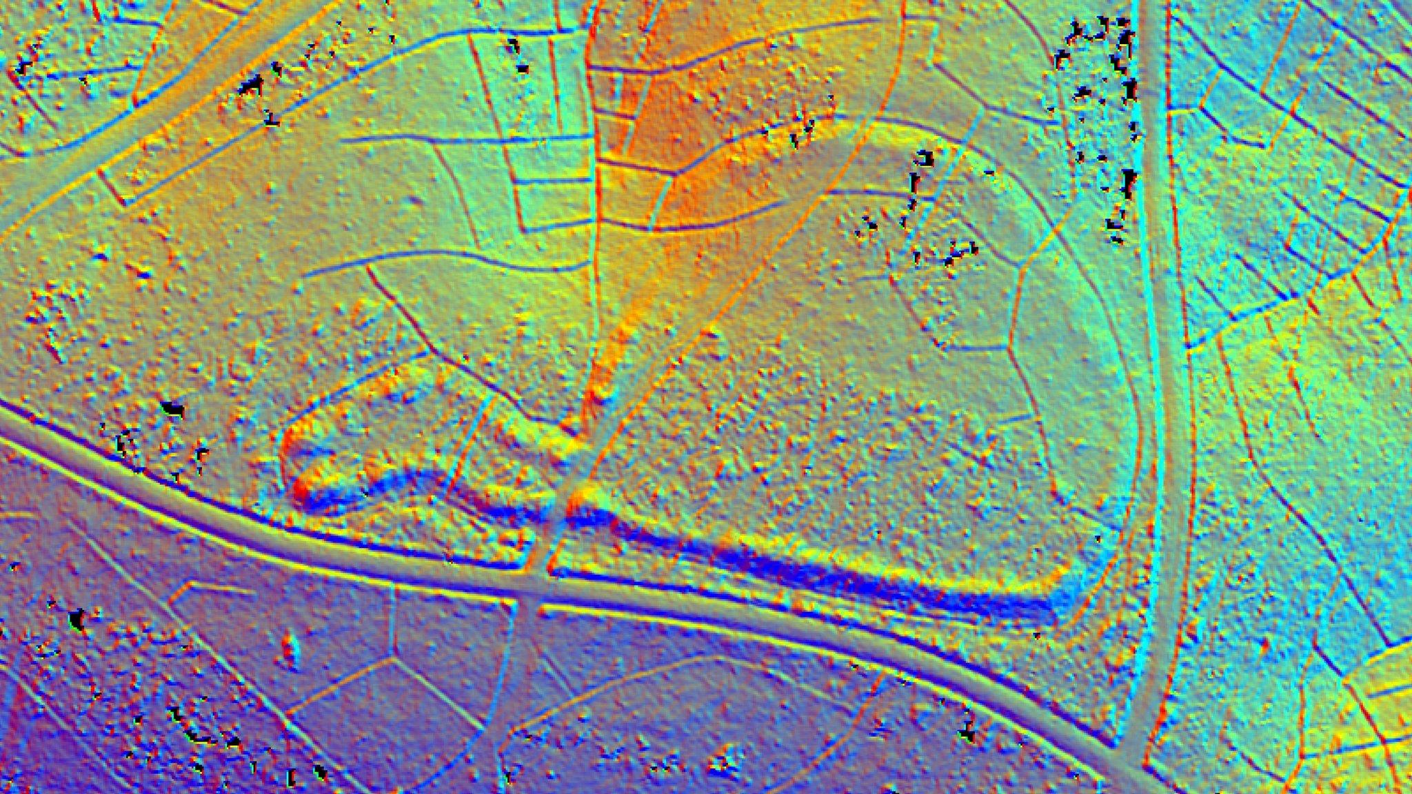 Iron Age hill fort not previously known about. Copyright: Forest Research, based on Cambridge University Technical Services and NFNPA data