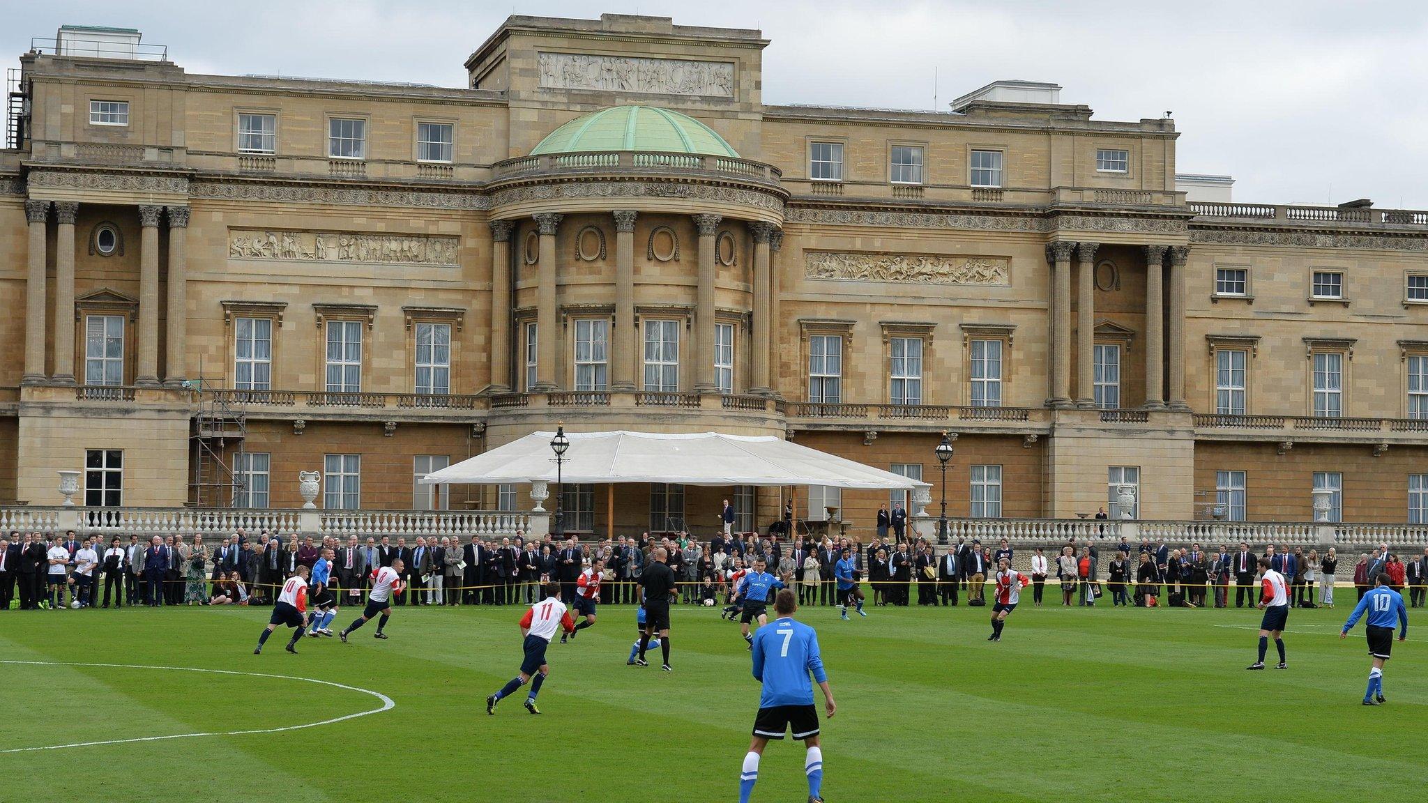 Football match at Buckingham Palace