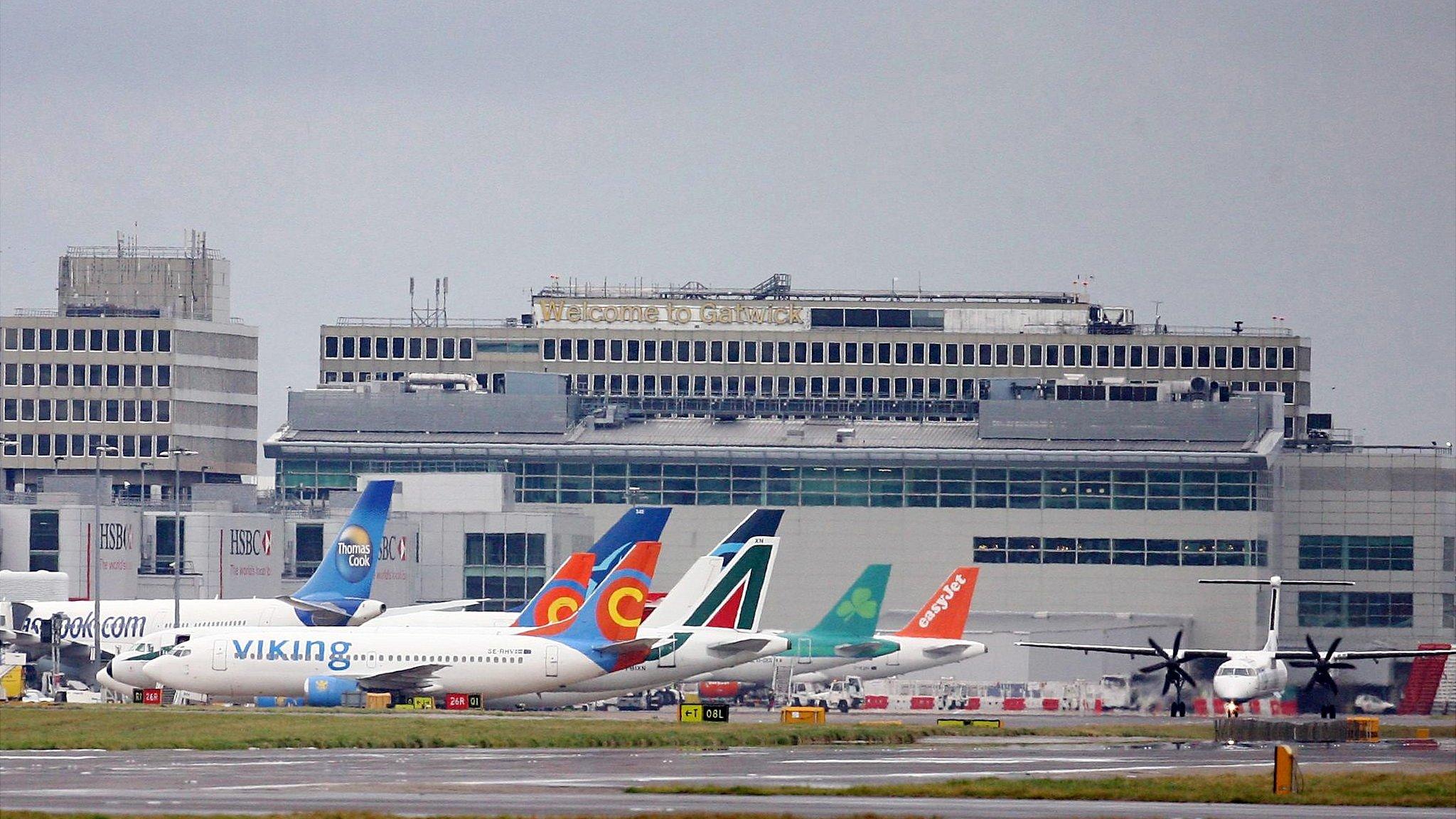 Planes at Gatwick Airport