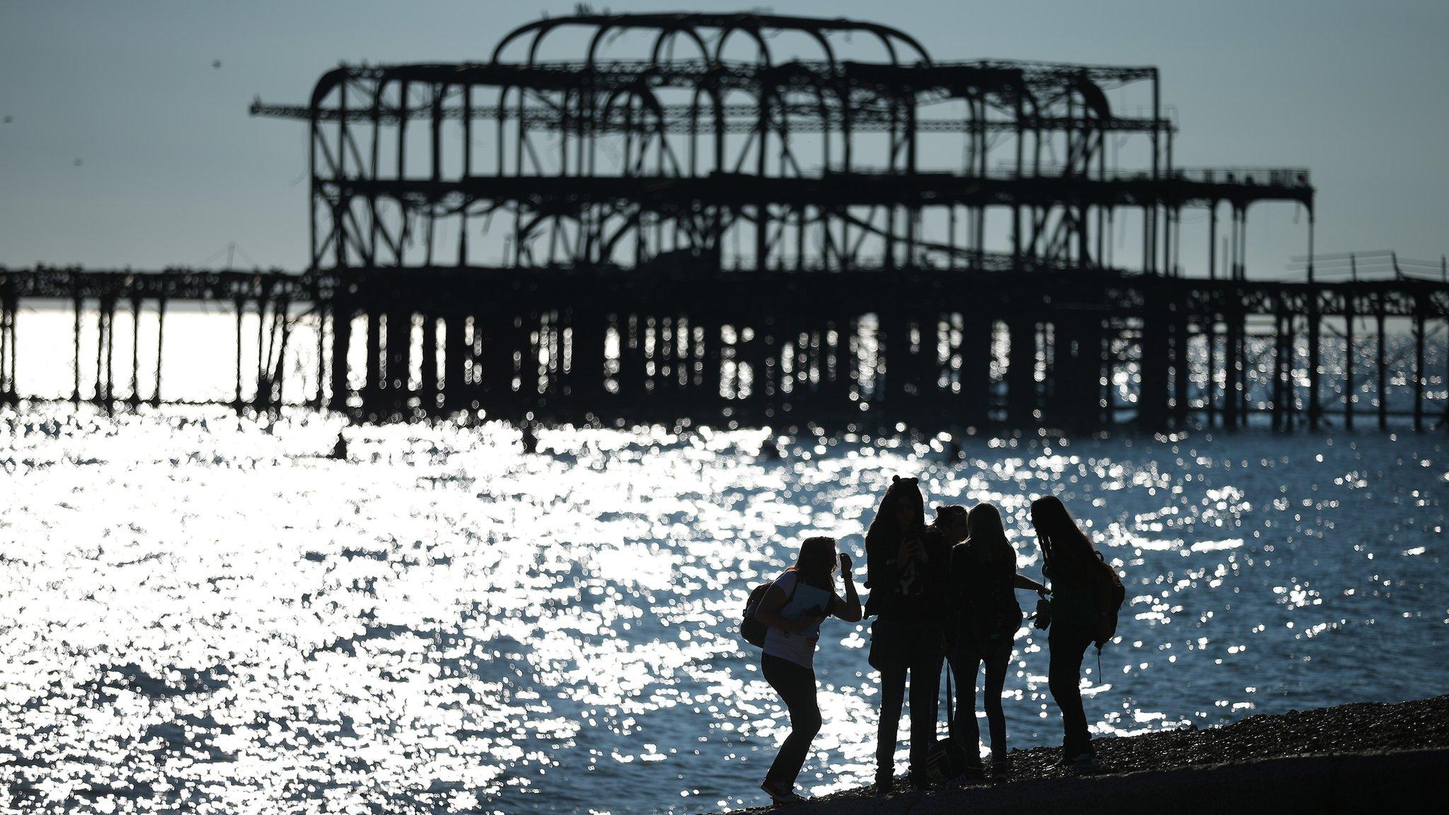 Brighton beach and ruined West Pier