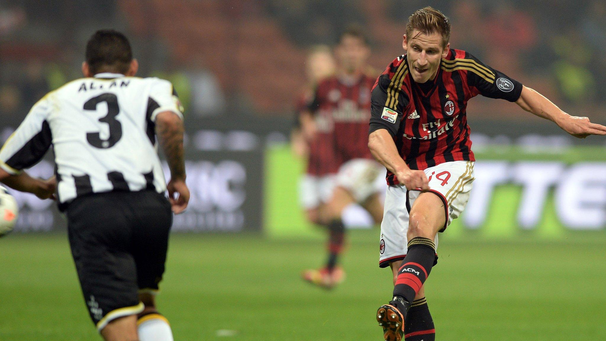 Valter Birsa scores the winner for AC Milan against Udinese