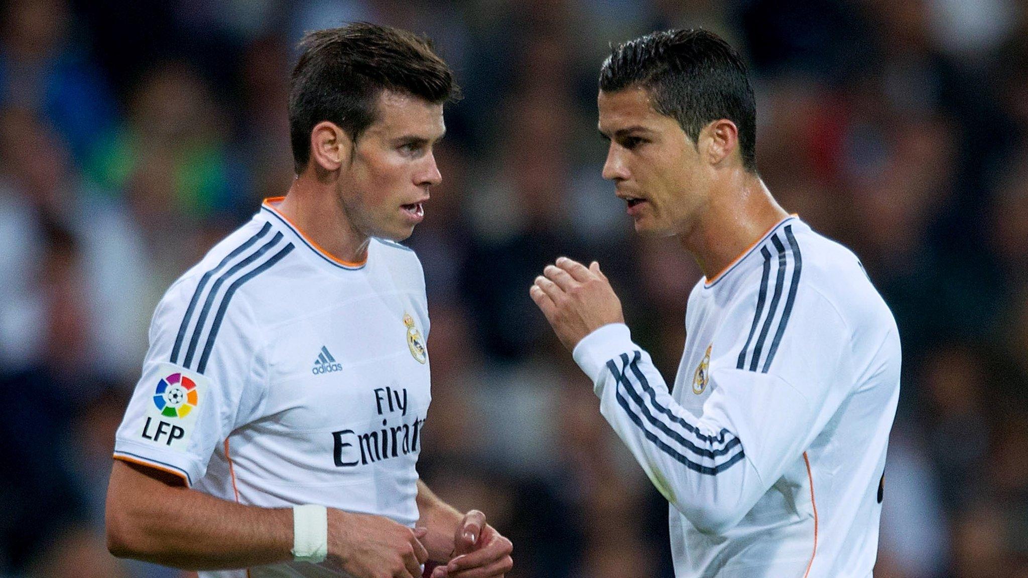 Real Madrid team-mates Gareth Bale (left) and Cristiano Ronaldo