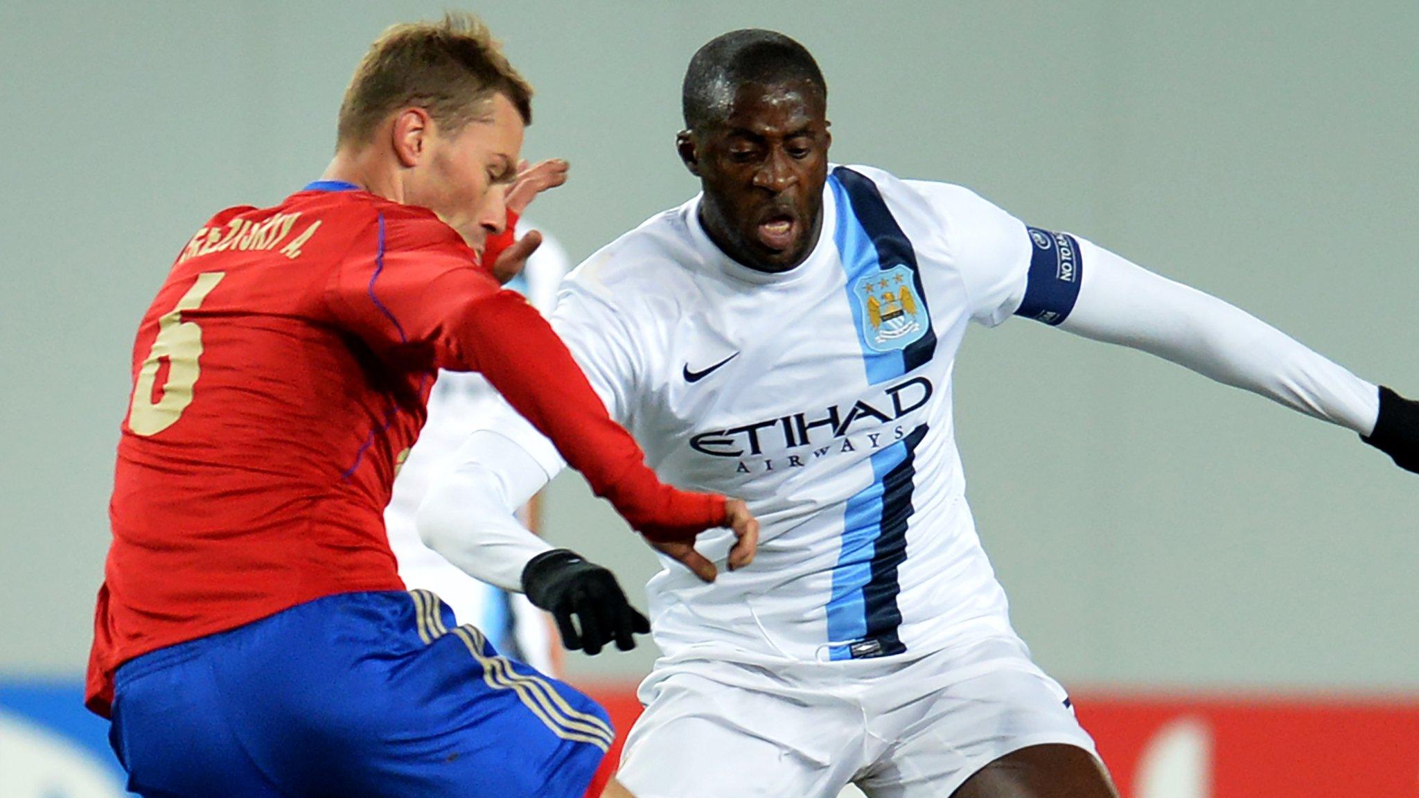 Yaya Toure of Manchester City in action against CSKA Moscow