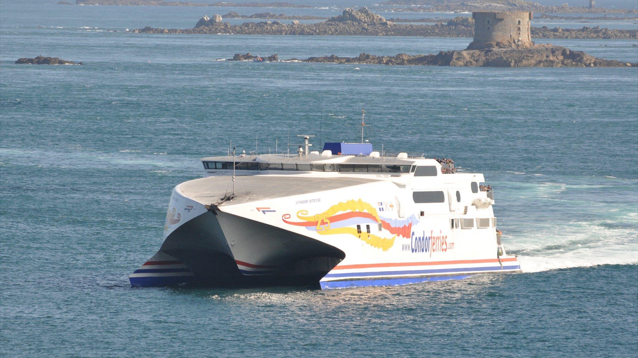 Condor Vitesse with Brehon Tower off Guernsey in the background