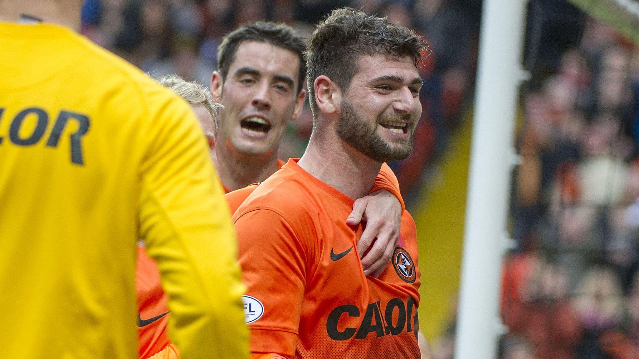 Nadir Ciftci celebrates after scoring for Dundee United against St Mirren