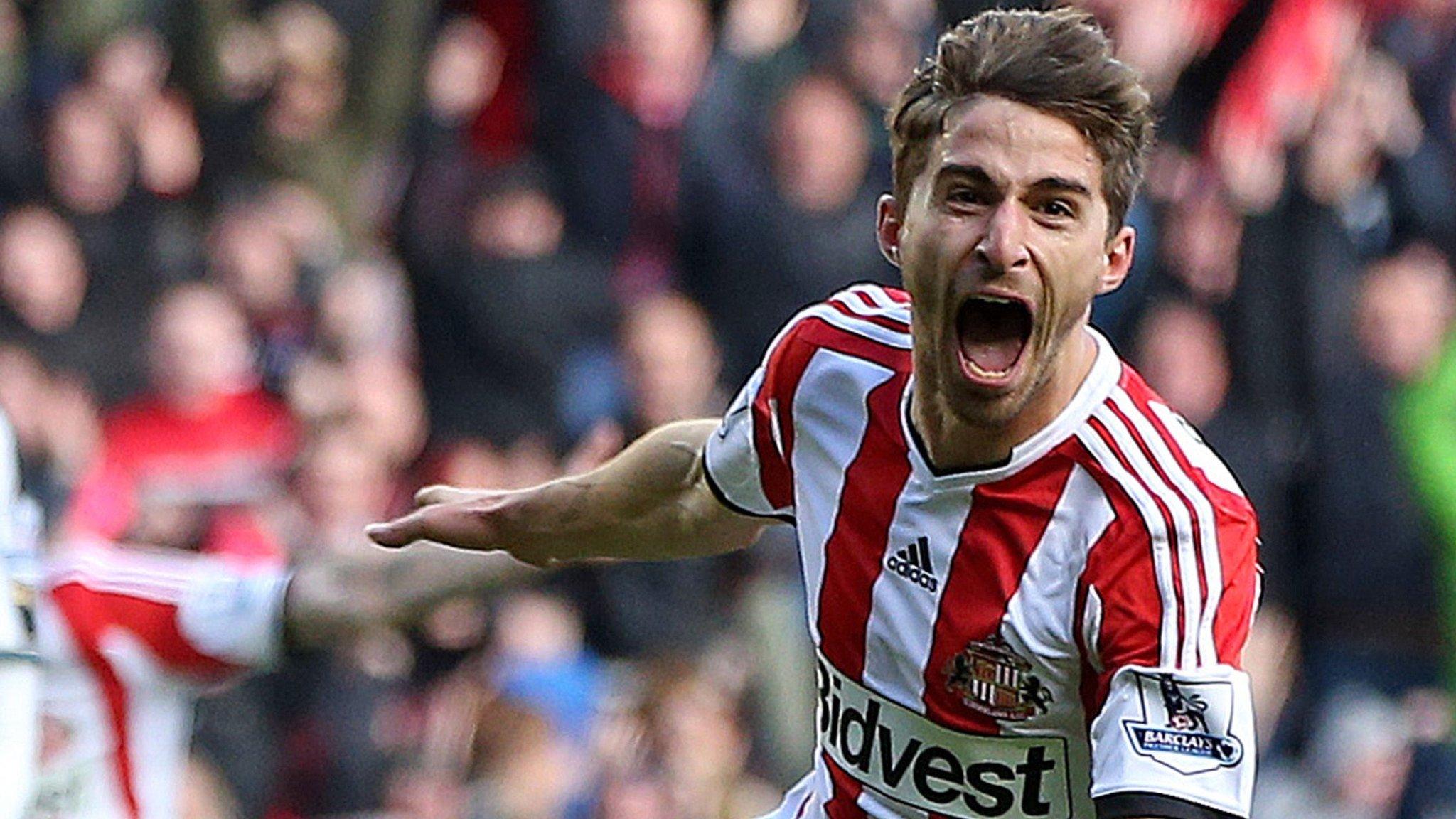 Sunderland matchwinner Fabio Borini celebrates his goal against Newcastle