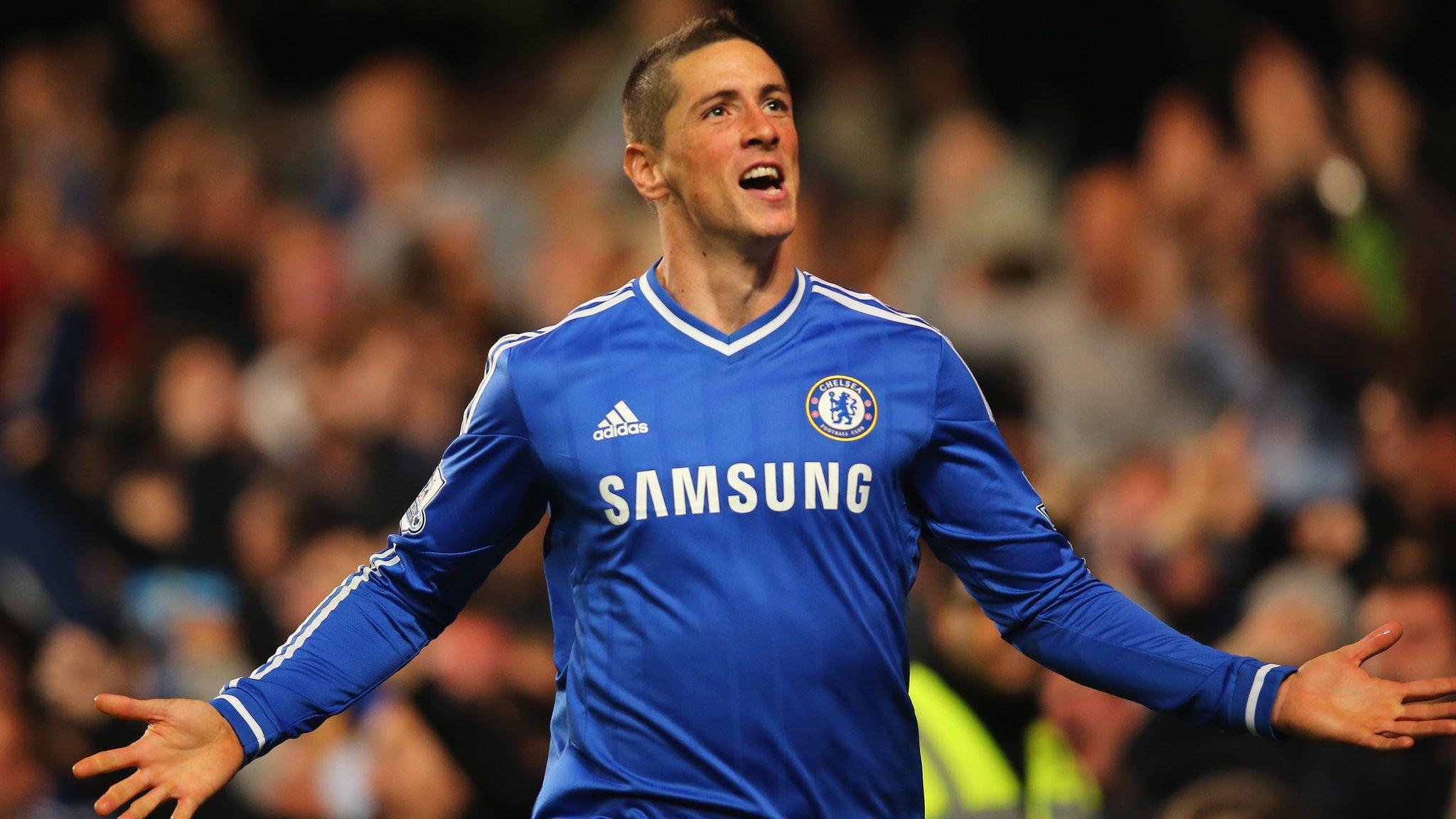 Fernando Torres celebrates scoring Chelsea's winner against Manchester City