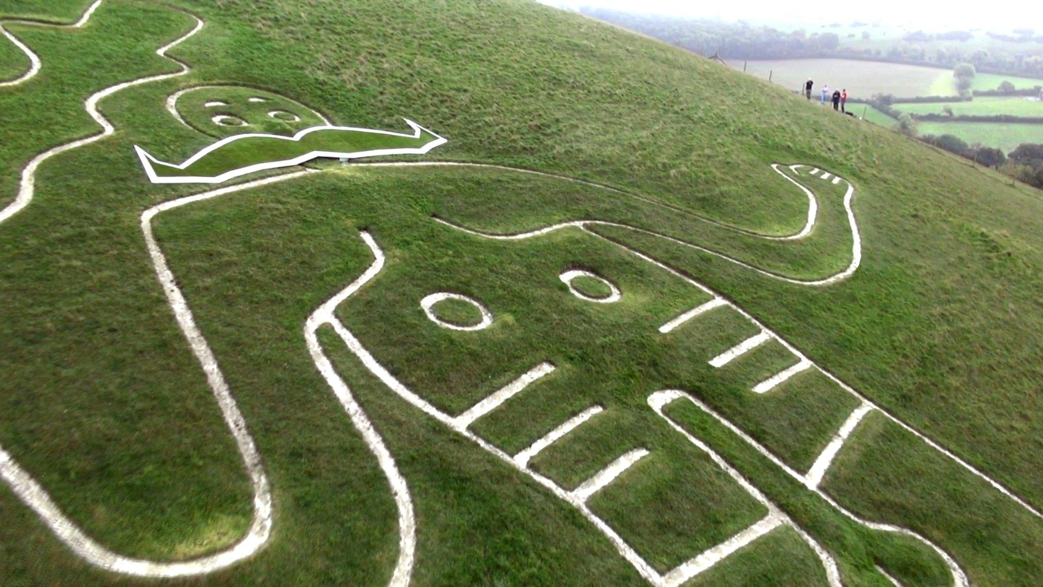 Cerne Abbas Giant with moustache