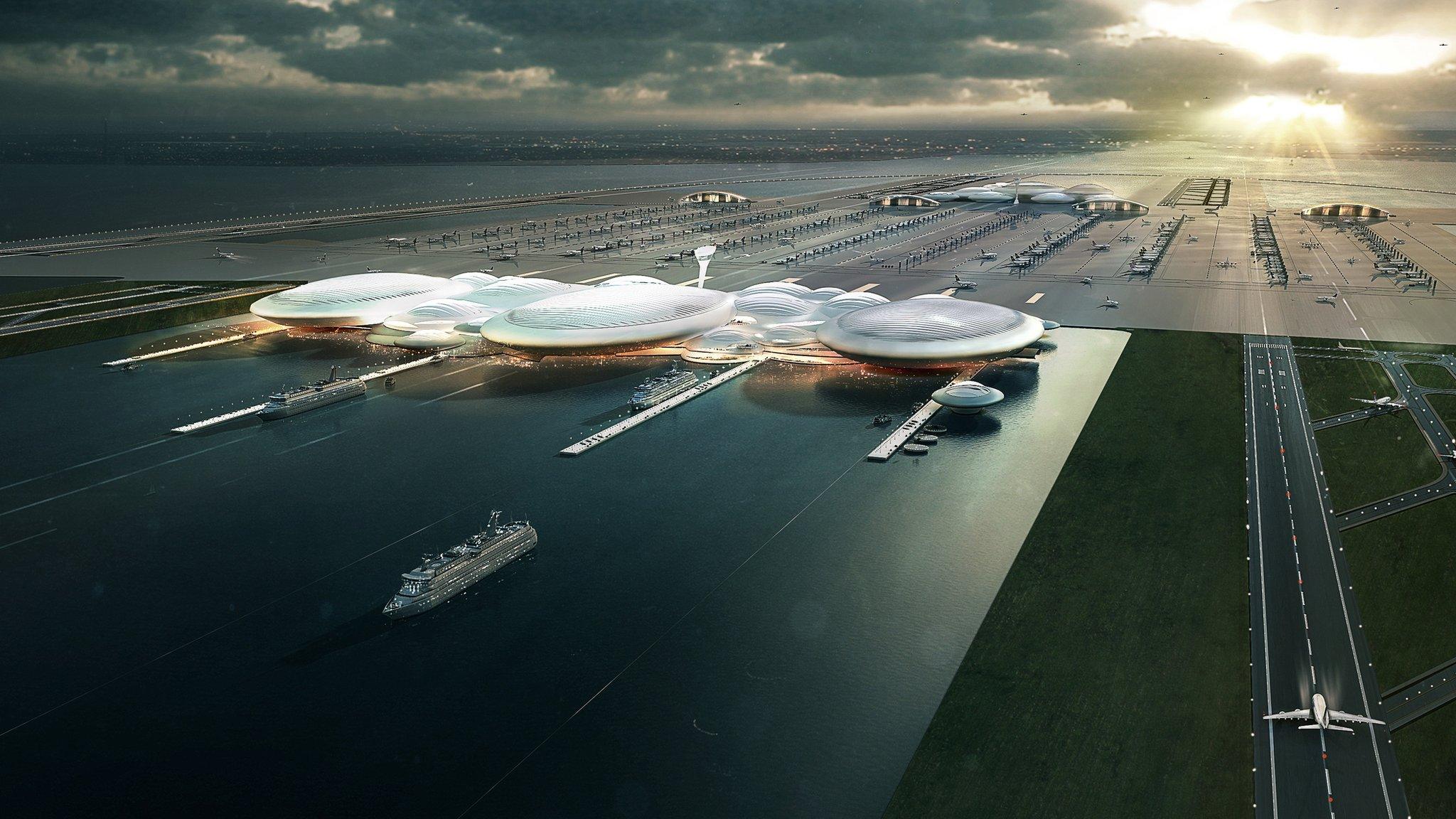 Artist's impression of island airport