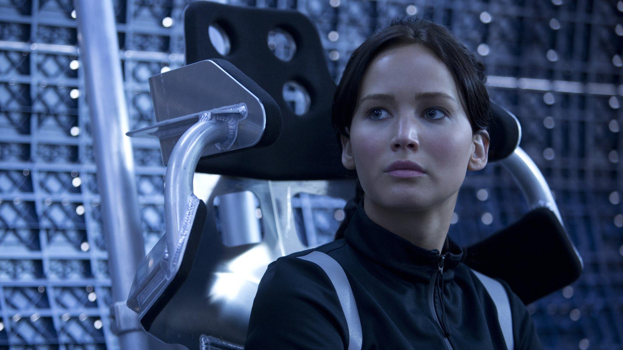 Jennifer Lawrence as Katniss in The Hunger Games: Catching Fire