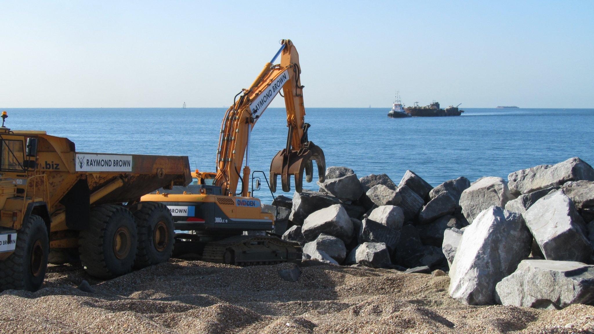 Work on the sea defences