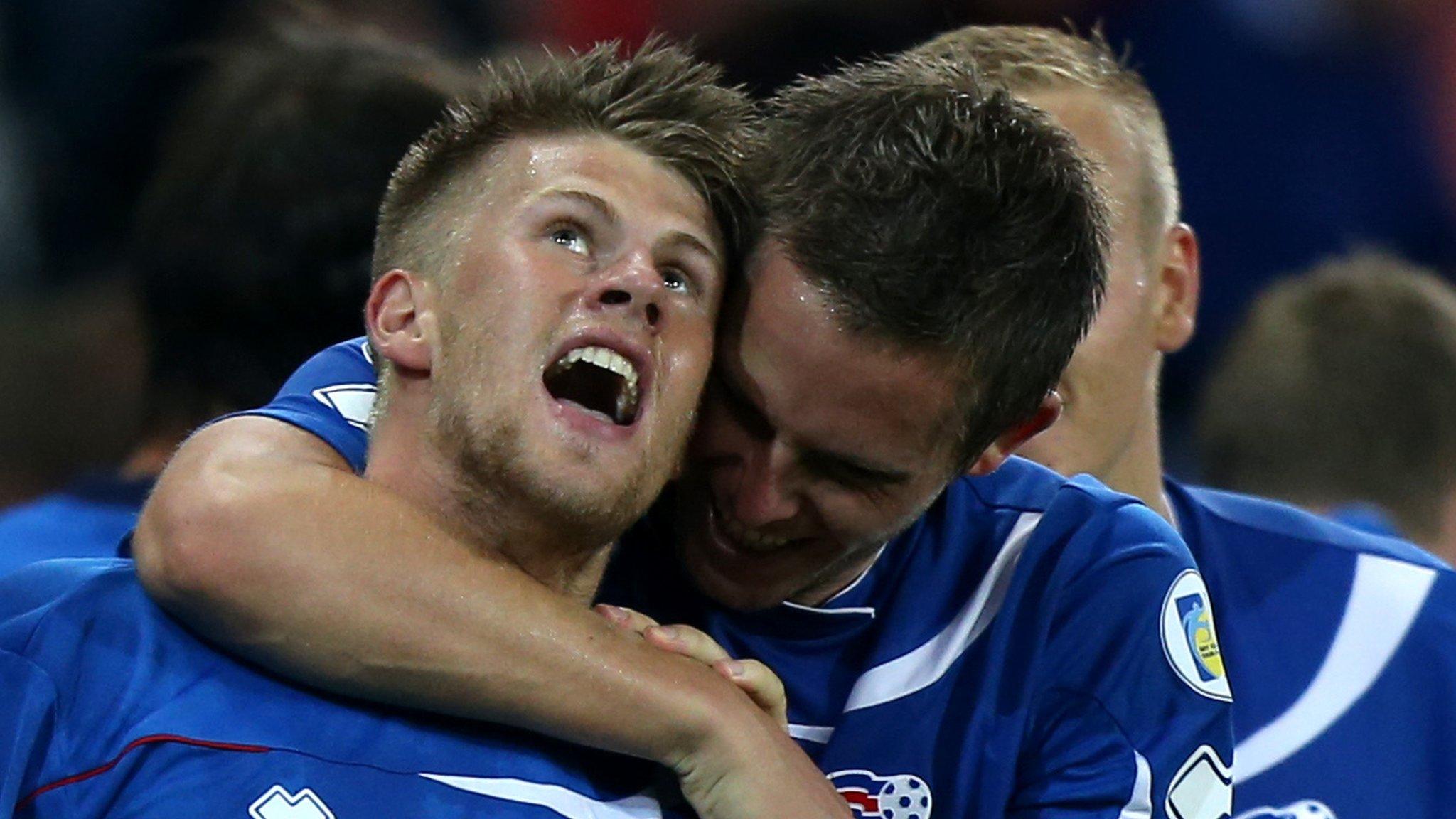 Iceland celebrate their draw with Switzerland