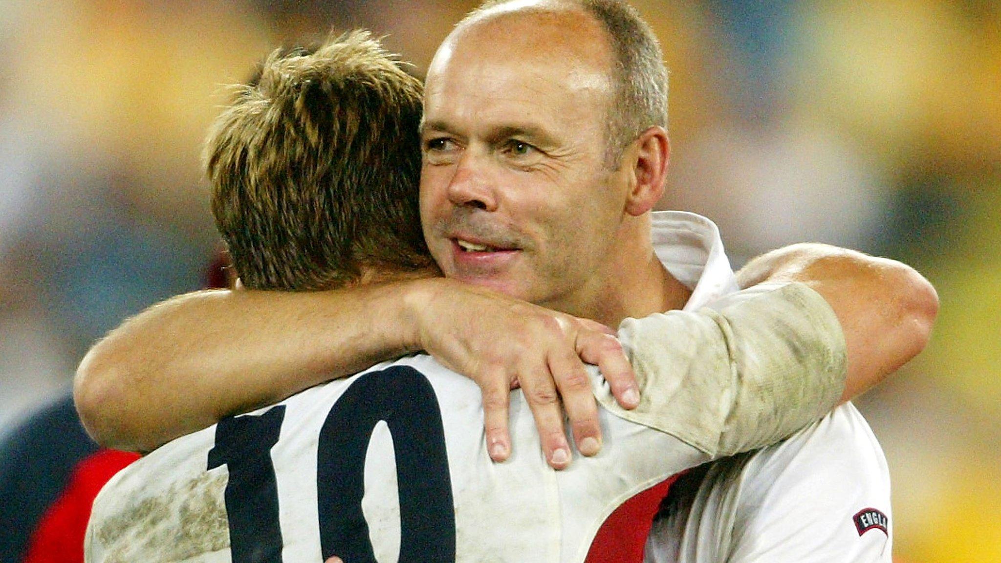 England player Jonny Wilkinson and coach Sir Clive Woodward