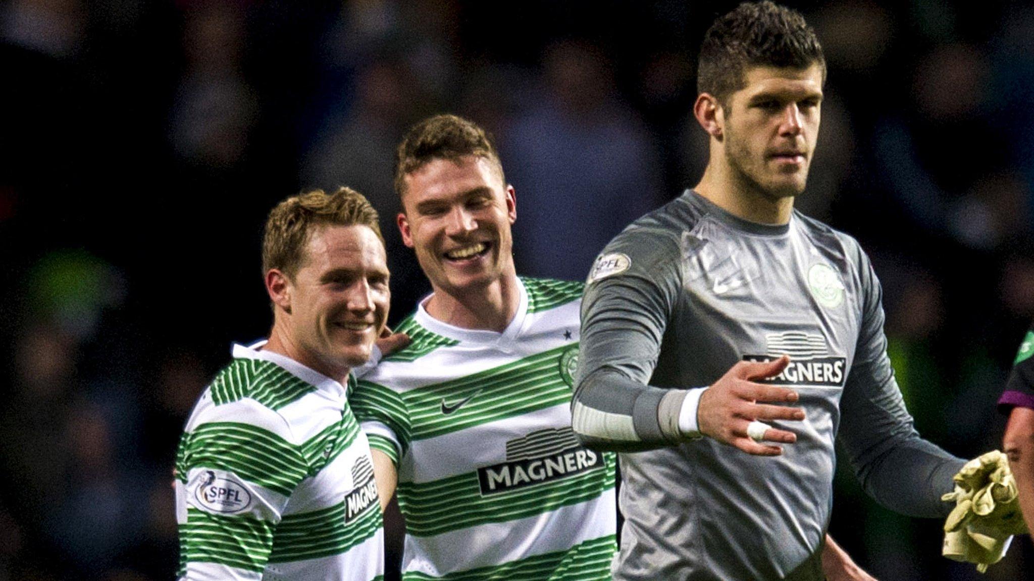 Celtic players celebrating