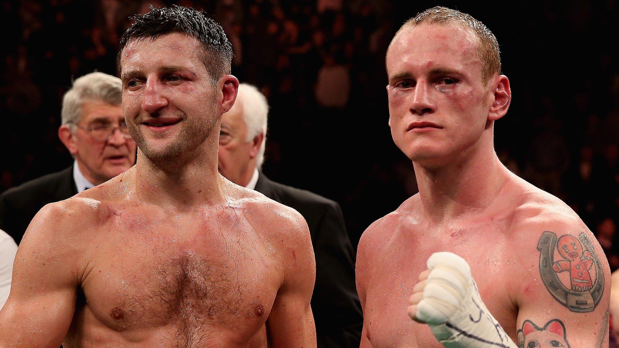 Carl Froch (left) and George Croves after the gruelling fight