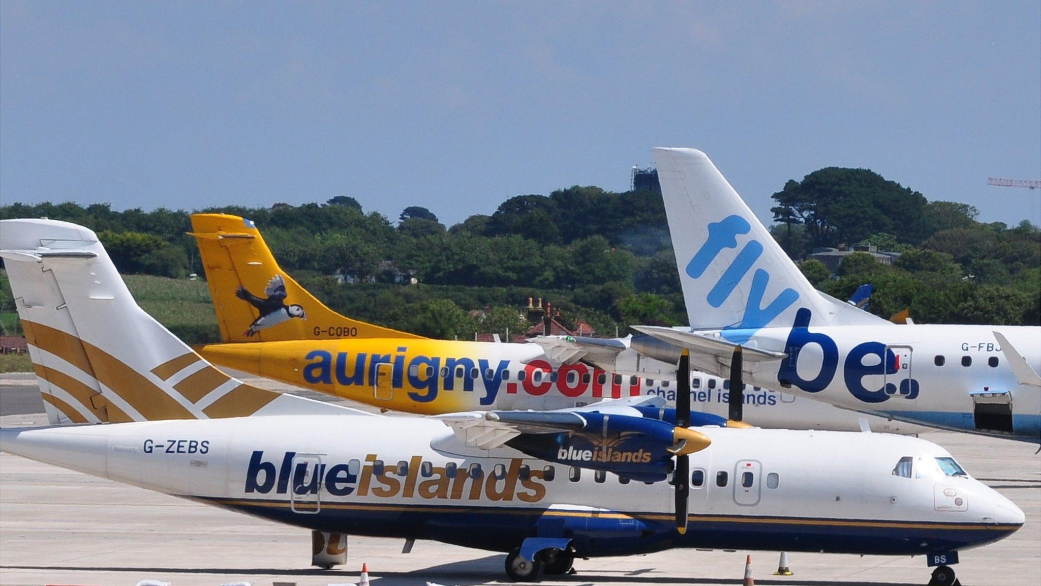 Planes at Guernsey Airport