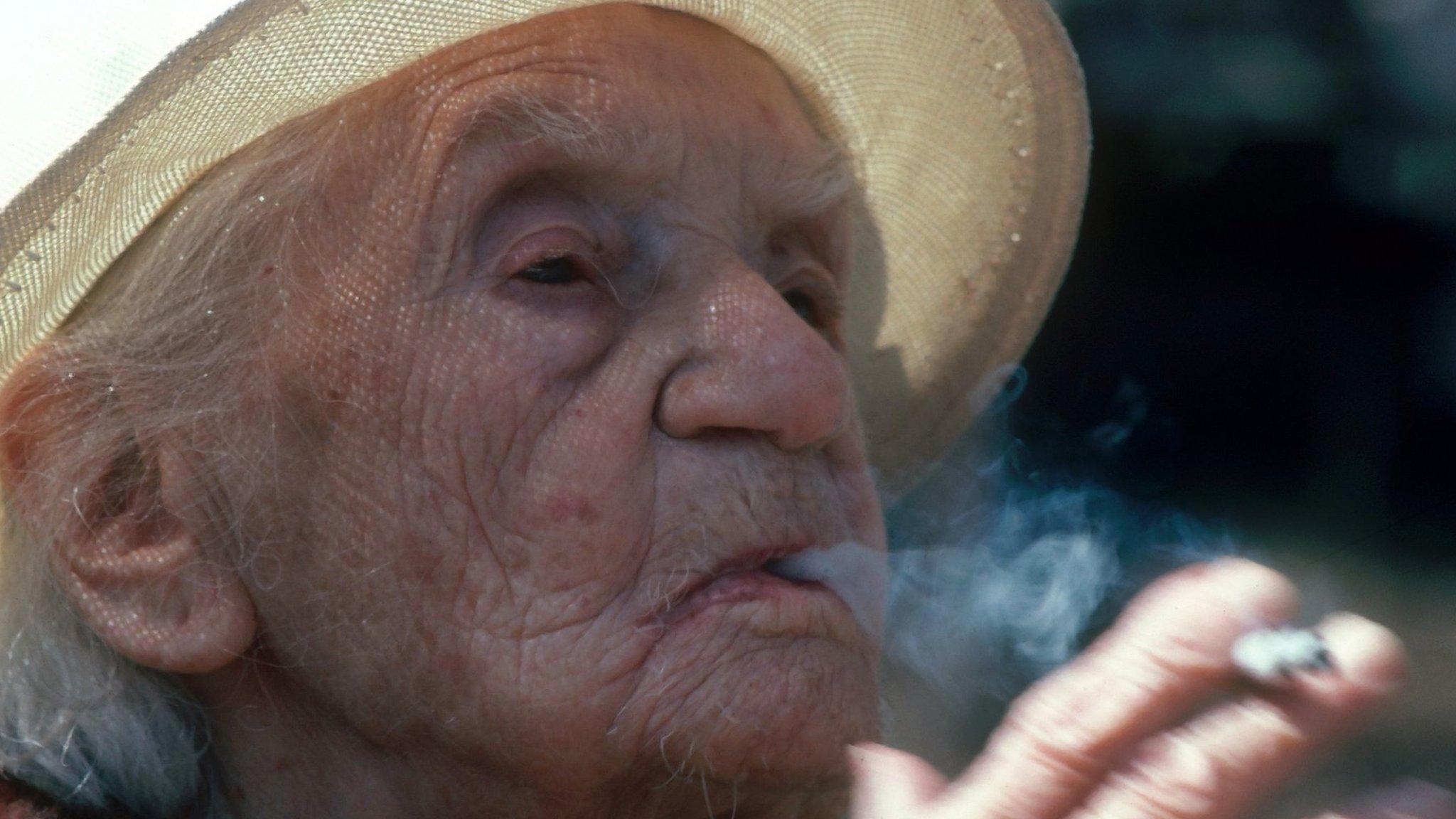 Old lady smoking