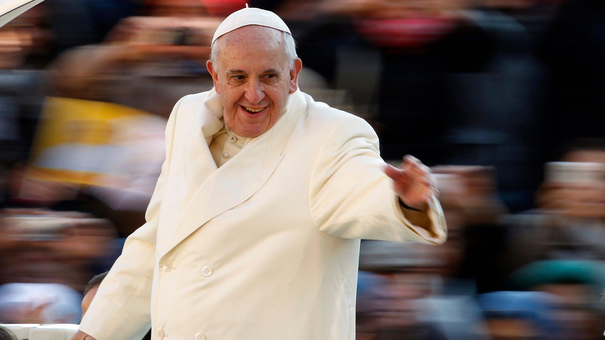 Pope Francis on St Peter's Square at the Vatican on 11 December 2013